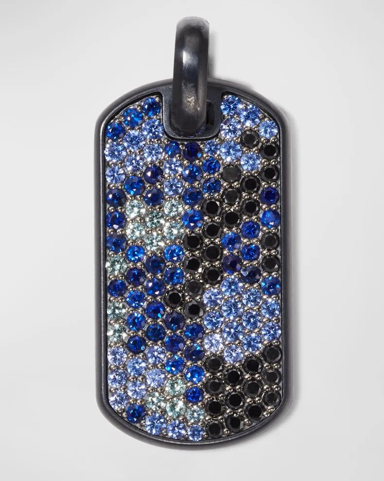 David Yurman oc11z0625 Size: OS / Diamond & Sapphire Dog Tag Pendant Size ONE SIZE - 2 Thumbnail