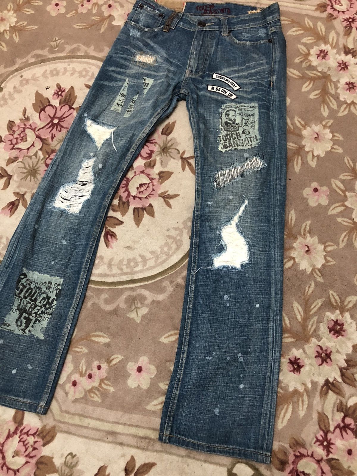 If Six Was Nine Distressed denim punk Japanese very rare Size US 33 - 4 Thumbnail