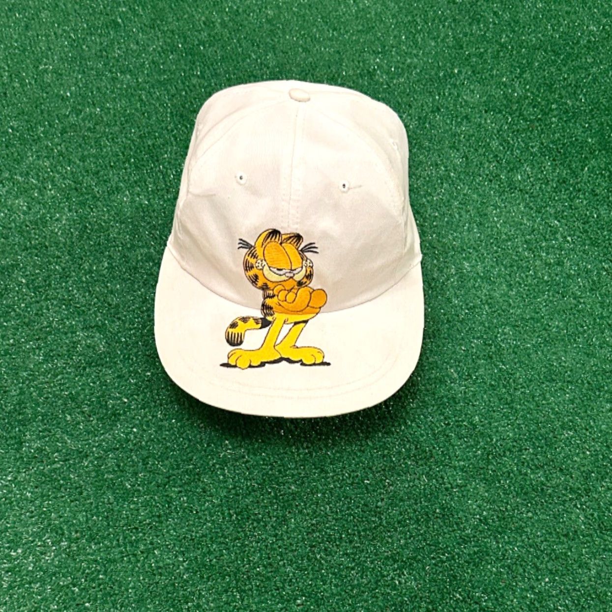 Logo 7 VINTAGE Garfield Cartoon Logo TV Network VTG SnapBack Hat Adult White Men's One Size Adjustable 90s 80s USA Cartoon Nets Size ONE SIZE - 5 Thumbnail