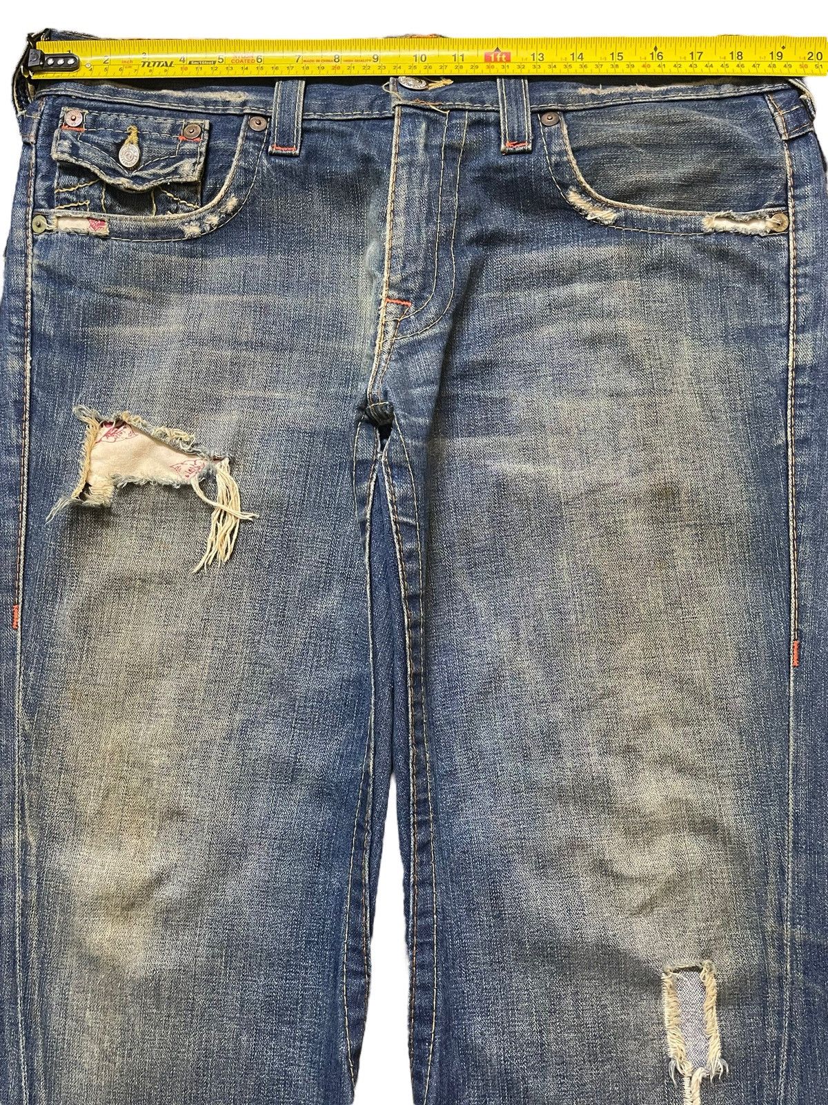 True Religion Vintage Usa True Religion Mud Wash Distress Spiral Leg Baggy Size US 38 / EU 54 - 13 Thumbnail
