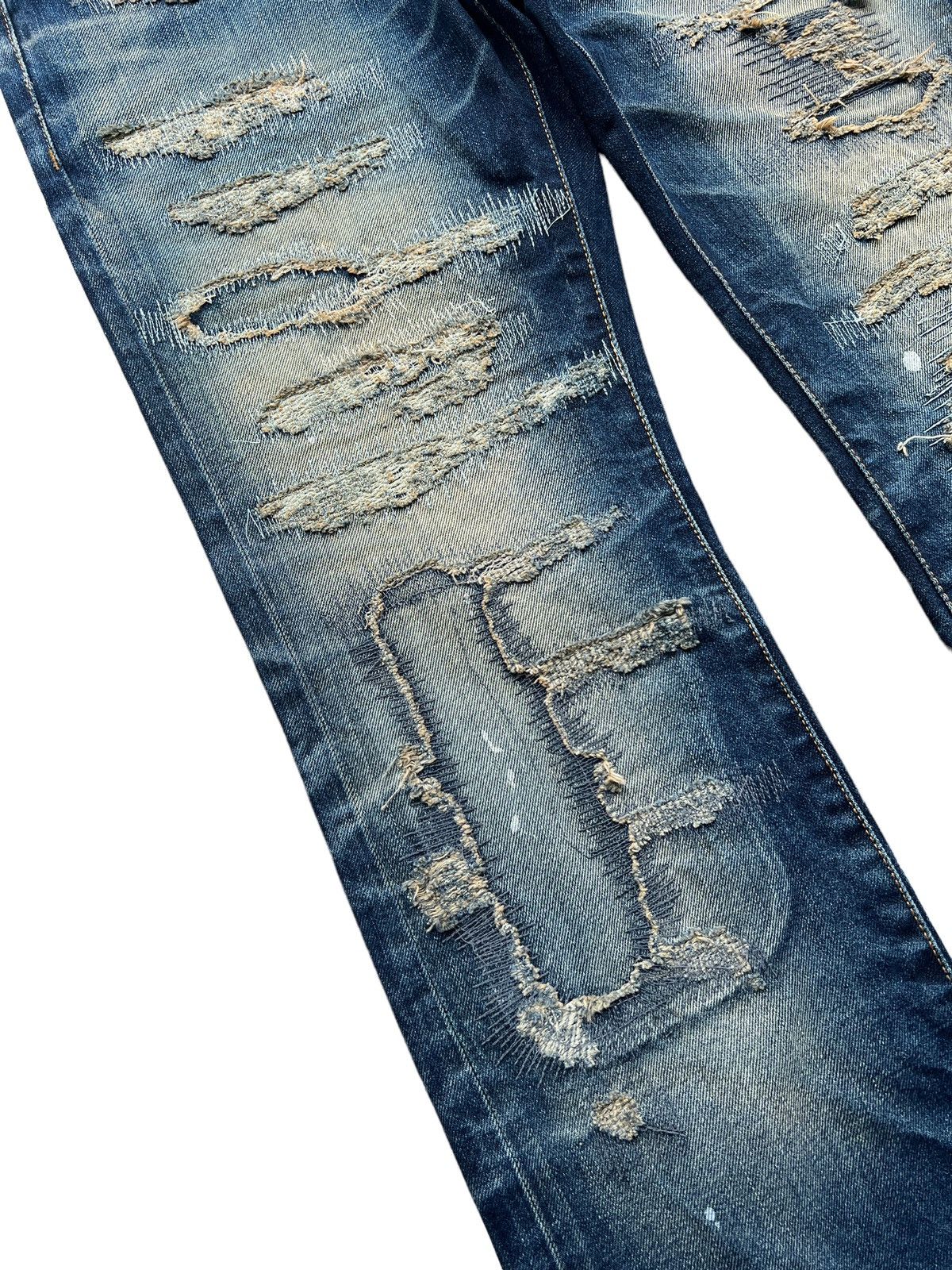 JACKROSE Jackrose 🇯🇵 Distressed Claw Mark Flare Denim Size US 33 - 6 Thumbnail