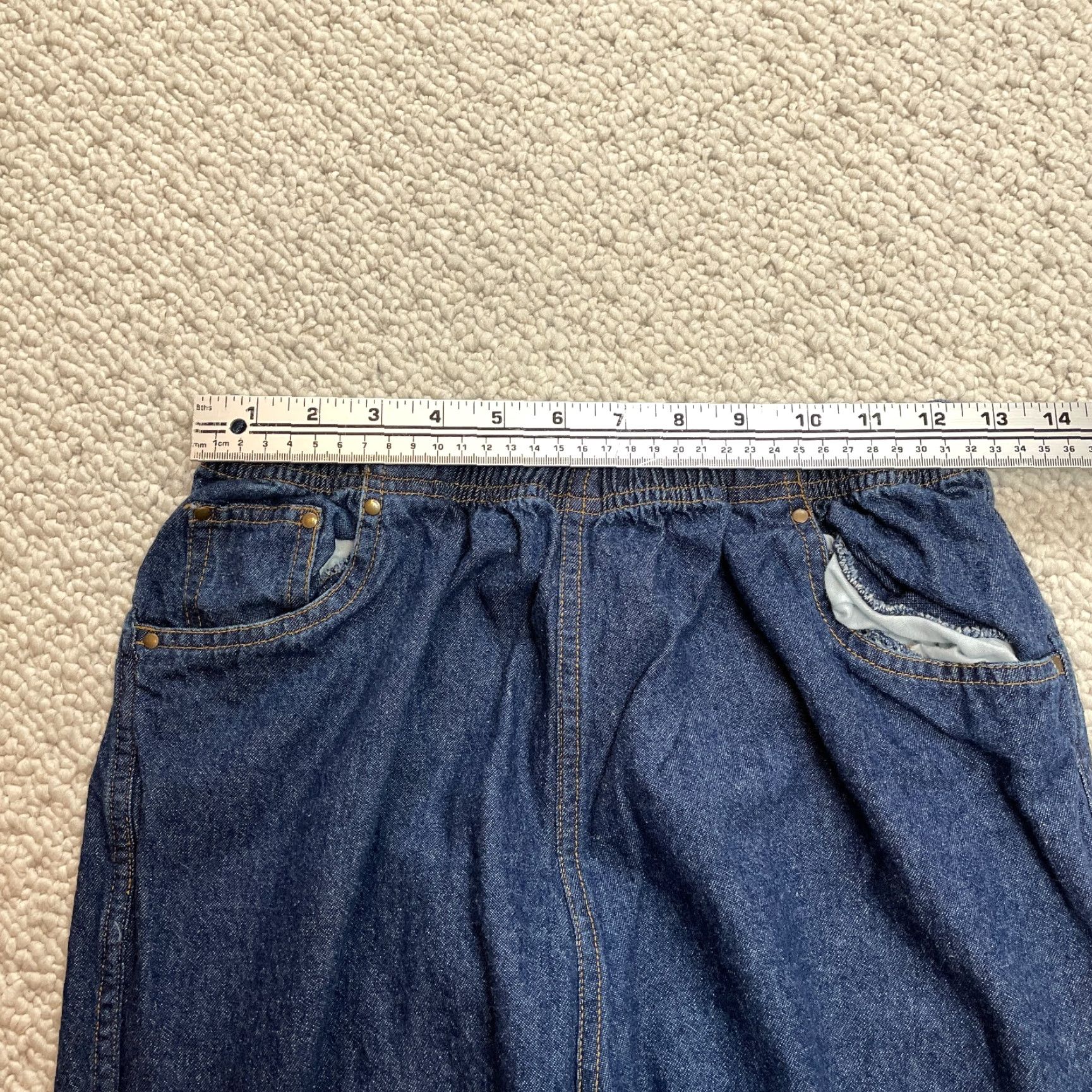 Denime Rebecca Malone Jeans Womens Medium Blue Denim Dark Wash Elastic Waist 25x27 Pant Size 32" / US 10 / IT 46 - 5 Thumbnail