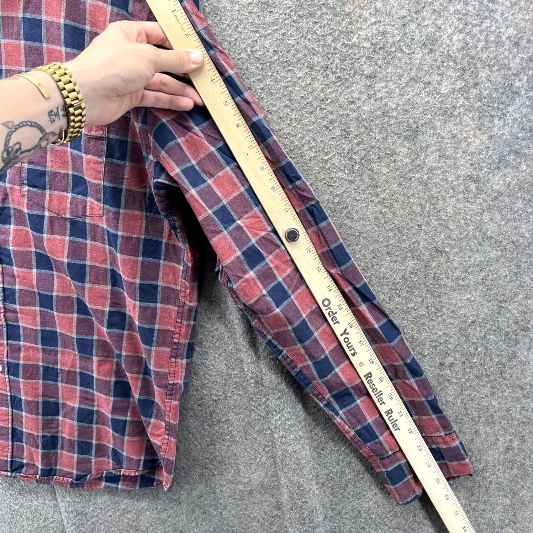 J.Crew J.Crew Shirt Mens Large Red Blue Plaid Slim Fit Button-Down Cotton Casual Shirt Size US L / EU 52-54 / 3 - 3 Thumbnail