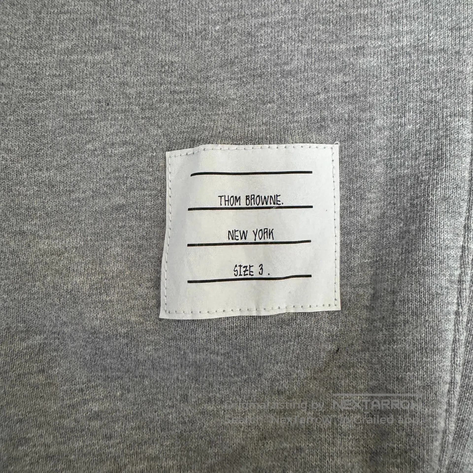 Thom Browne Gray Sweatpants with White Stripes, Size 34. Size US 34 / EU 50 - 2 Thumbnail