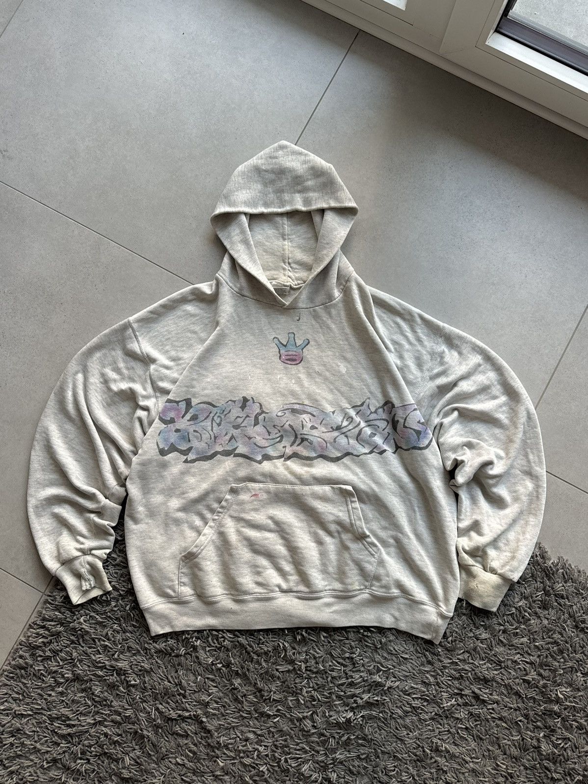 Vintage thrashed hoodie Jerzees 575 rap JNCO style