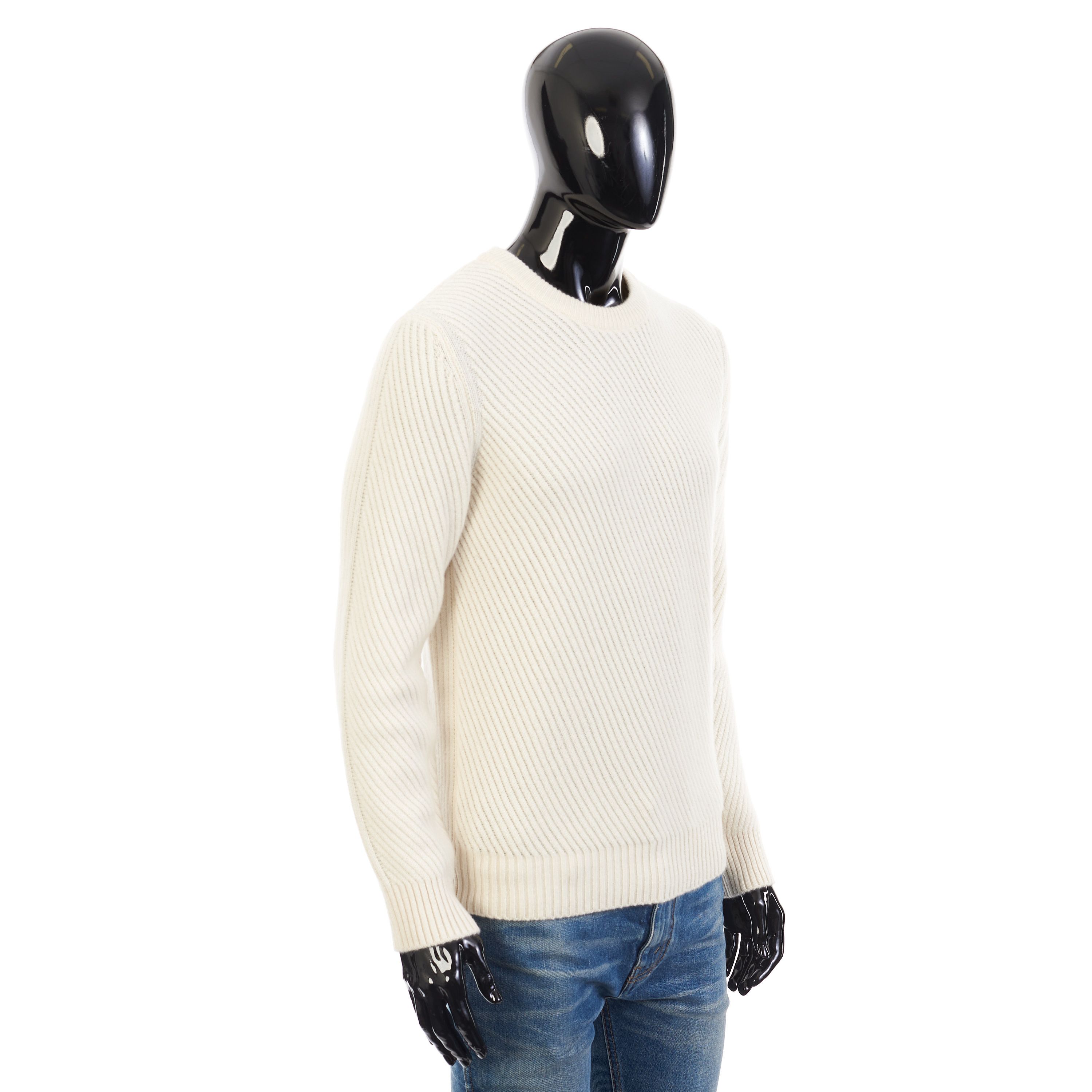 Brioni Ivory White Crew Neck Sweater - Sustainable Cashmere Size US XL / EU 56 / 4 - 8 Thumbnail