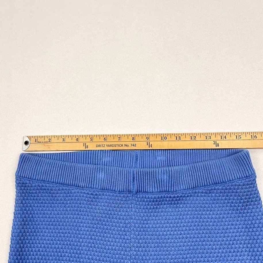 Free People VINTAGE? No. Free People Beach Pants Womens M Blue Knit Wide Leg High Rise Relax Coastal Prep Pants Size 32" / US 10 / IT 46 - 3 Thumbnail