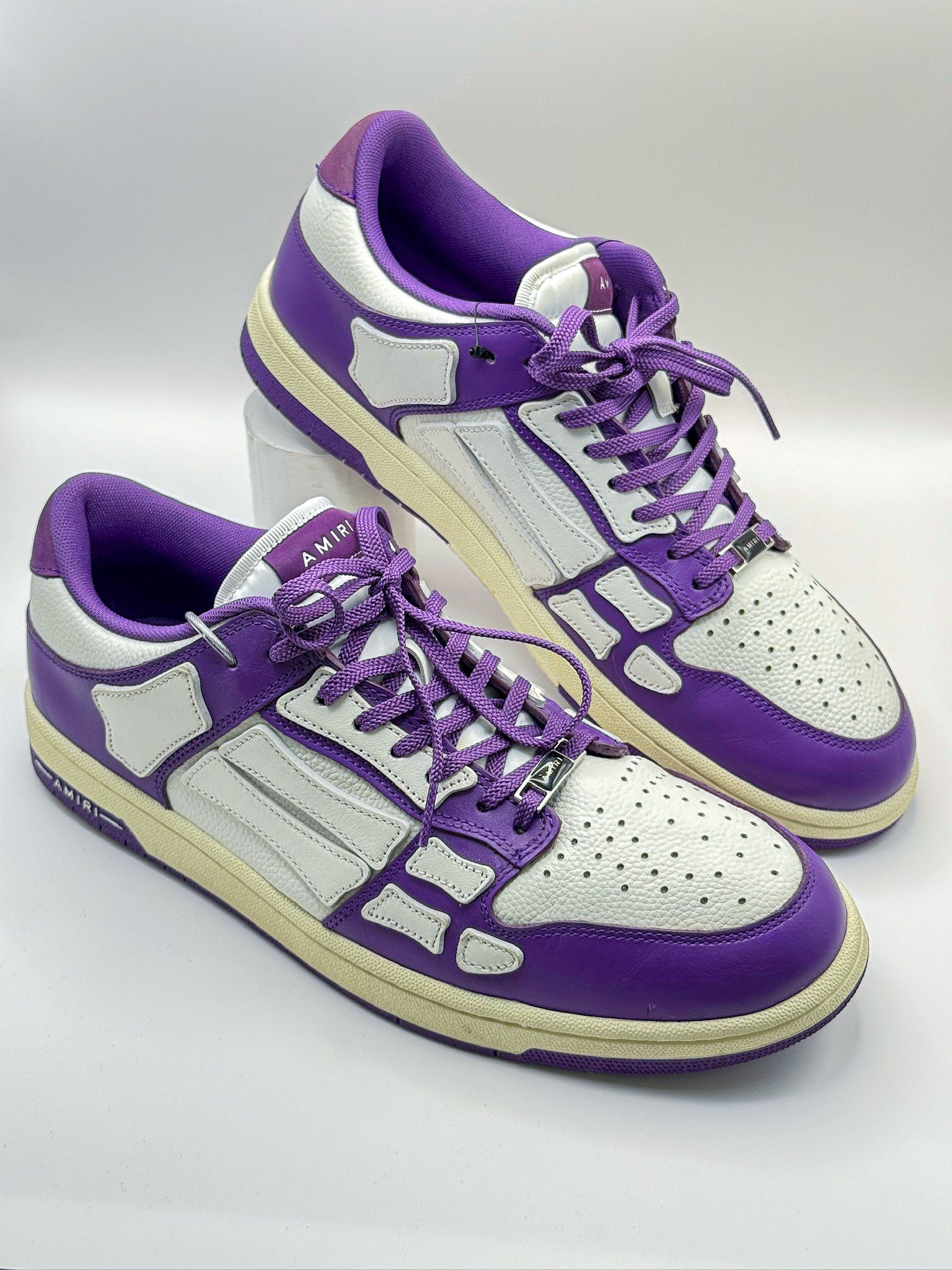 Amiri AMIRI Skel Top Low "Purple White" 2022 Skeleton Bones Size US 13 / EU 46 - 1 Thumbnail