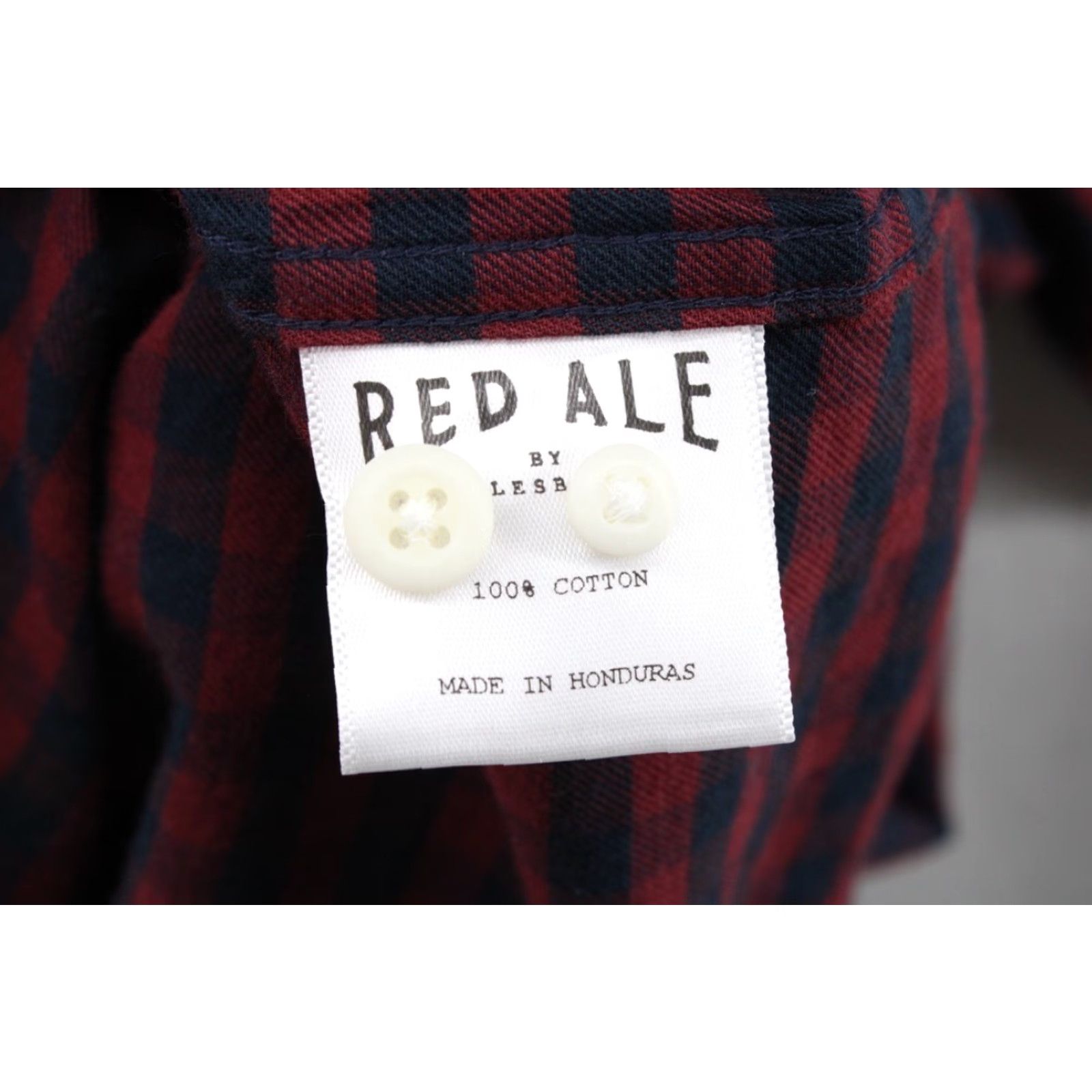 Vintage Red Ale Shirt Men's XL Tall Red Black Check Band Collar Preppy Work Office Size US XL / EU 56 / 4 - 7 Thumbnail