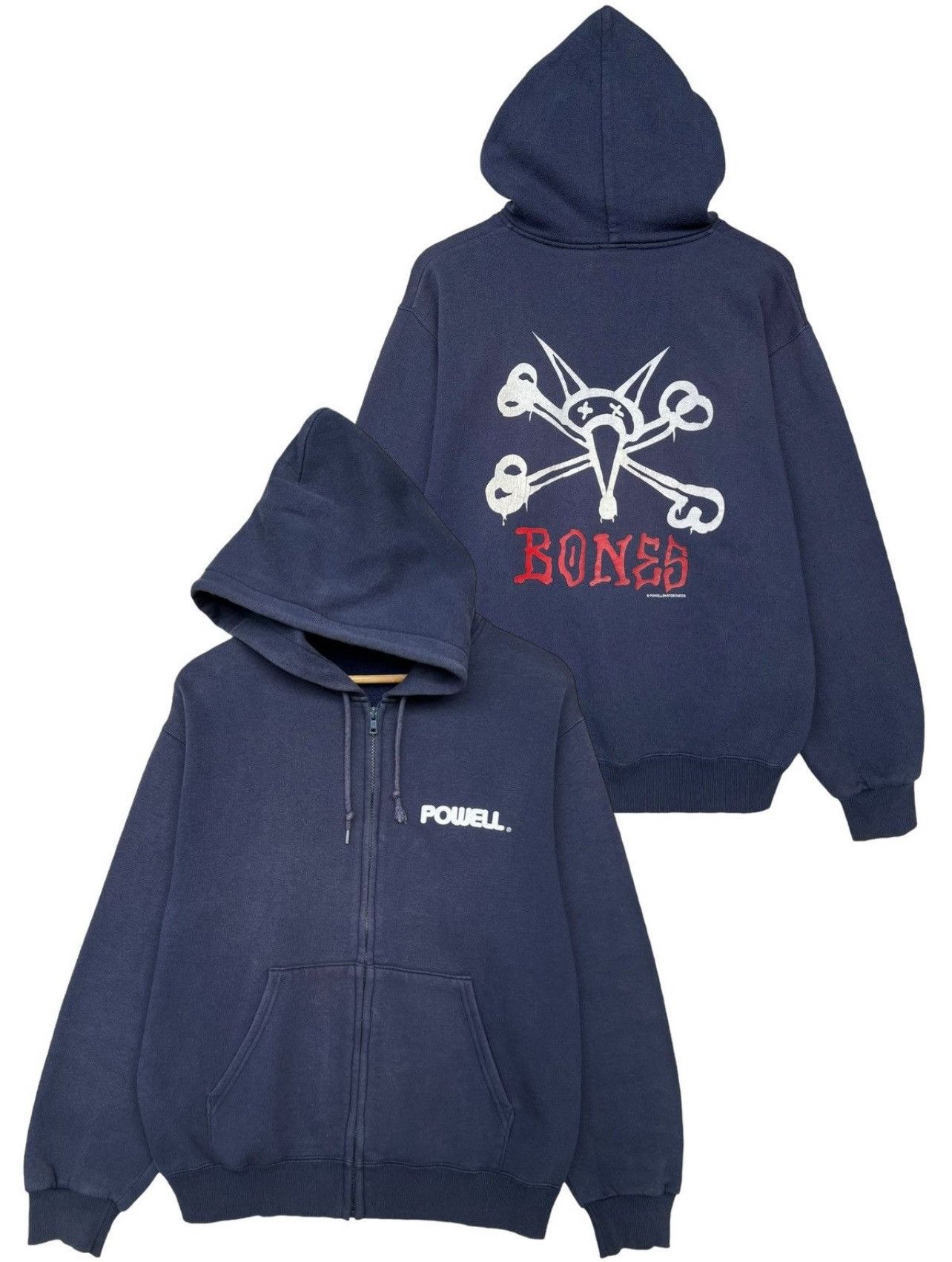 Tony Hawk Vintage Tony Hawk Bones Powell Peralta Skate Baggy Hoodie Grailed