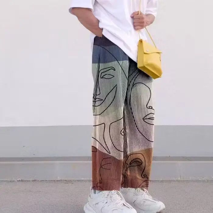 image of Vintage Face Casual Street Fashion Pants in Mix, Men's (Size 32)