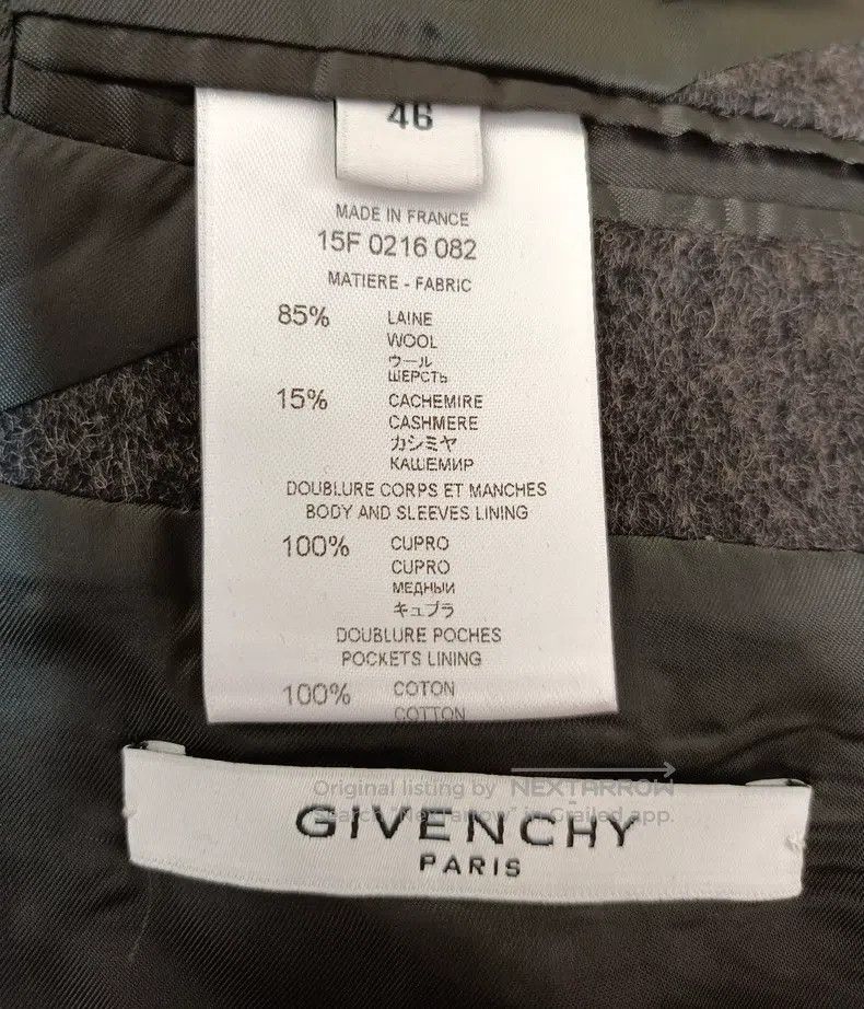 Givenchy Givenchy Size46 Men's Cashmere Overcoat Size US M / EU 48-50 / 2 - 3 Thumbnail