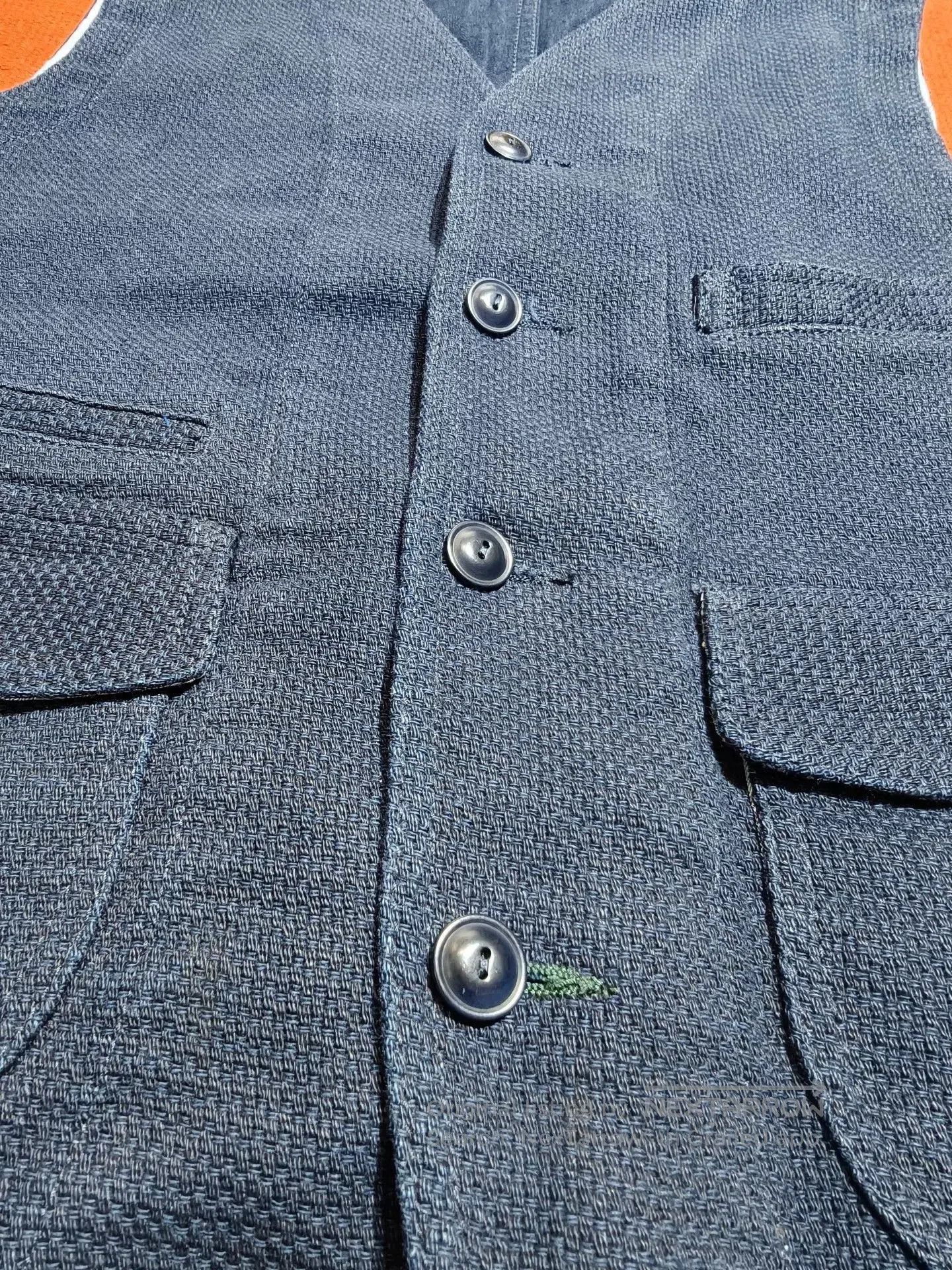 Scarti-Lab Italian Made Classic Blue Dyed Vest. Size US M / EU 48-50 / 2 - 3 Thumbnail