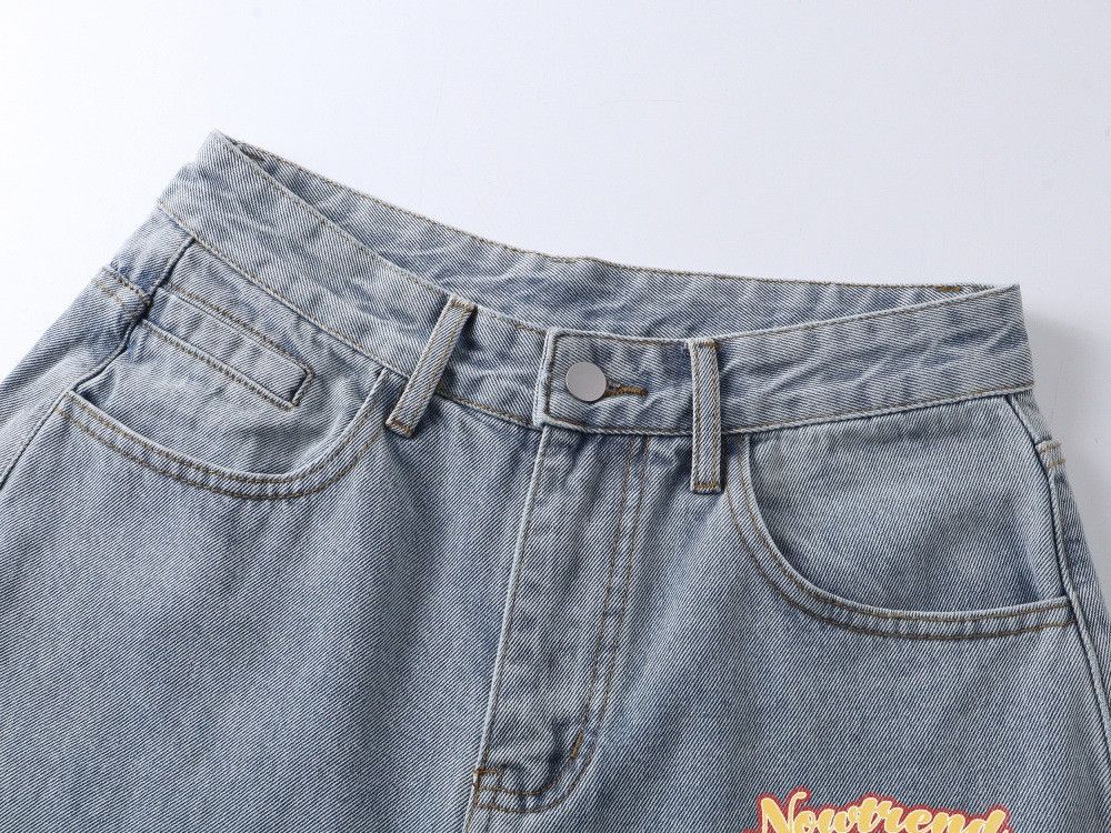 Japanese Brand Retro color print hip-hop street distressed washed jeans Size US 32 / EU 48 - 3 Thumbnail