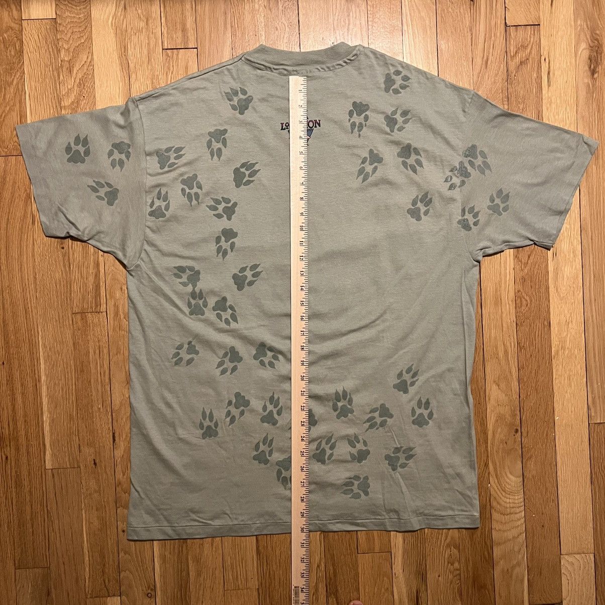 Hanes Vintage 1993 Fox AOP Paws On Location Green XL T Shirt Size US L / EU 52-54 / 3 - 8 Thumbnail
