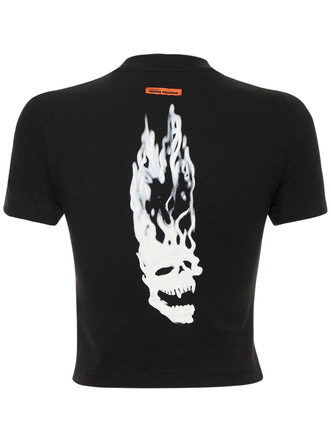 Heron Preston HERON PRESTON CROPPED BLACK СТИЛЬ PRINTED SKULL TEE Size XS / US 0-2 / IT 36-38 - 2 Thumbnail