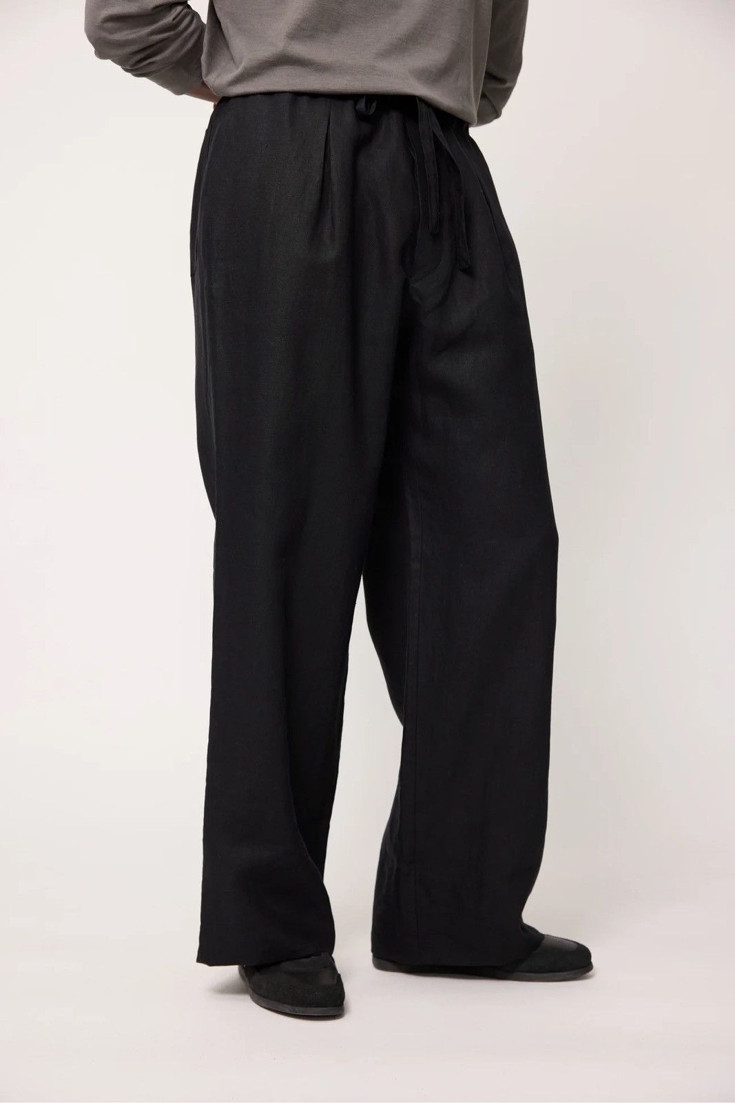 Stoffa Stoffa Drawstring Linen Trouser ( Wide Fit) Size US 34 / EU 50 - 3 Thumbnail