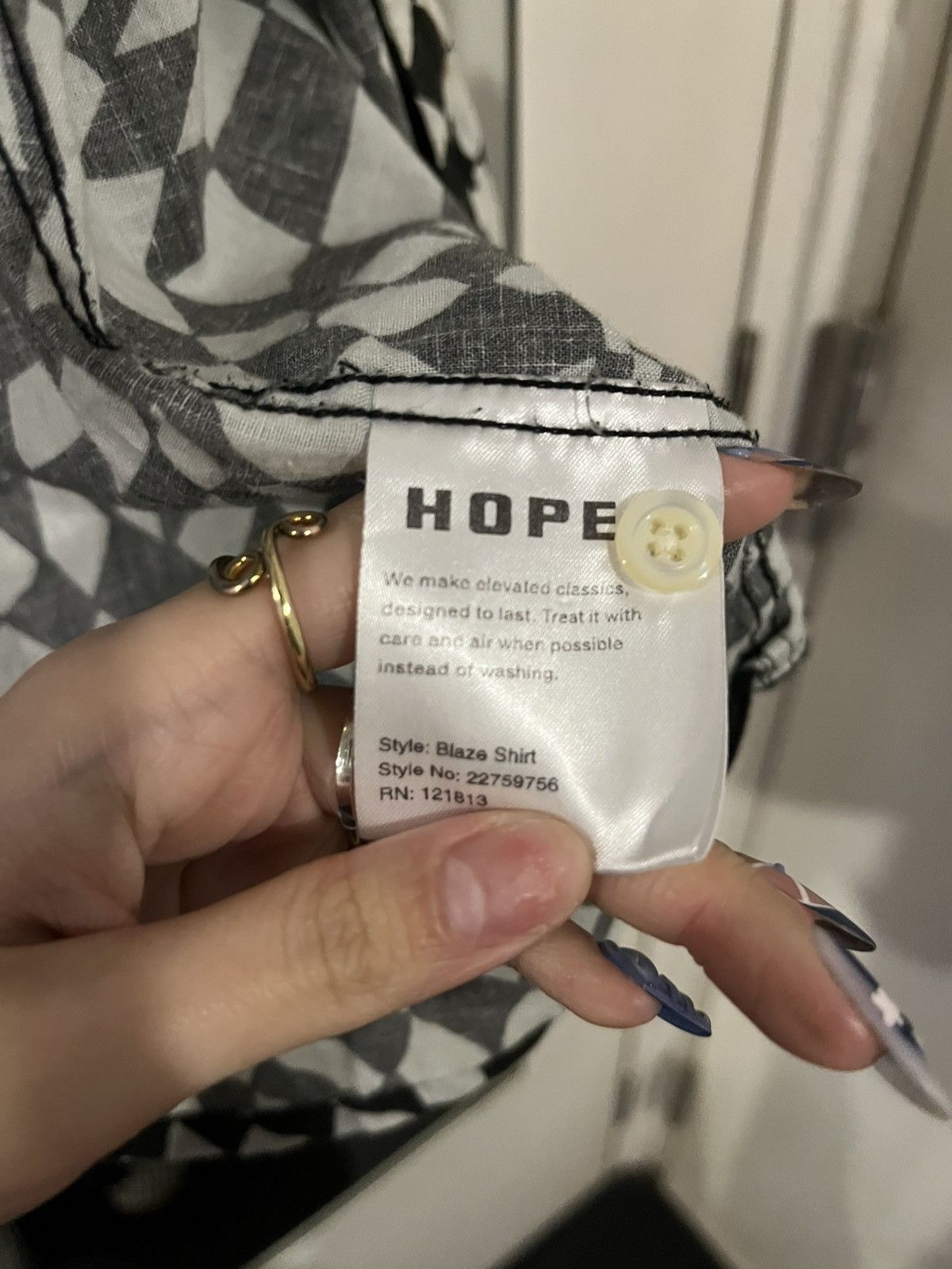 Hope HOPE Stockholm Blaze Checkered Short Sleeve Boxy Button Up Size US L / EU 52-54 / 3 - 6 Thumbnail