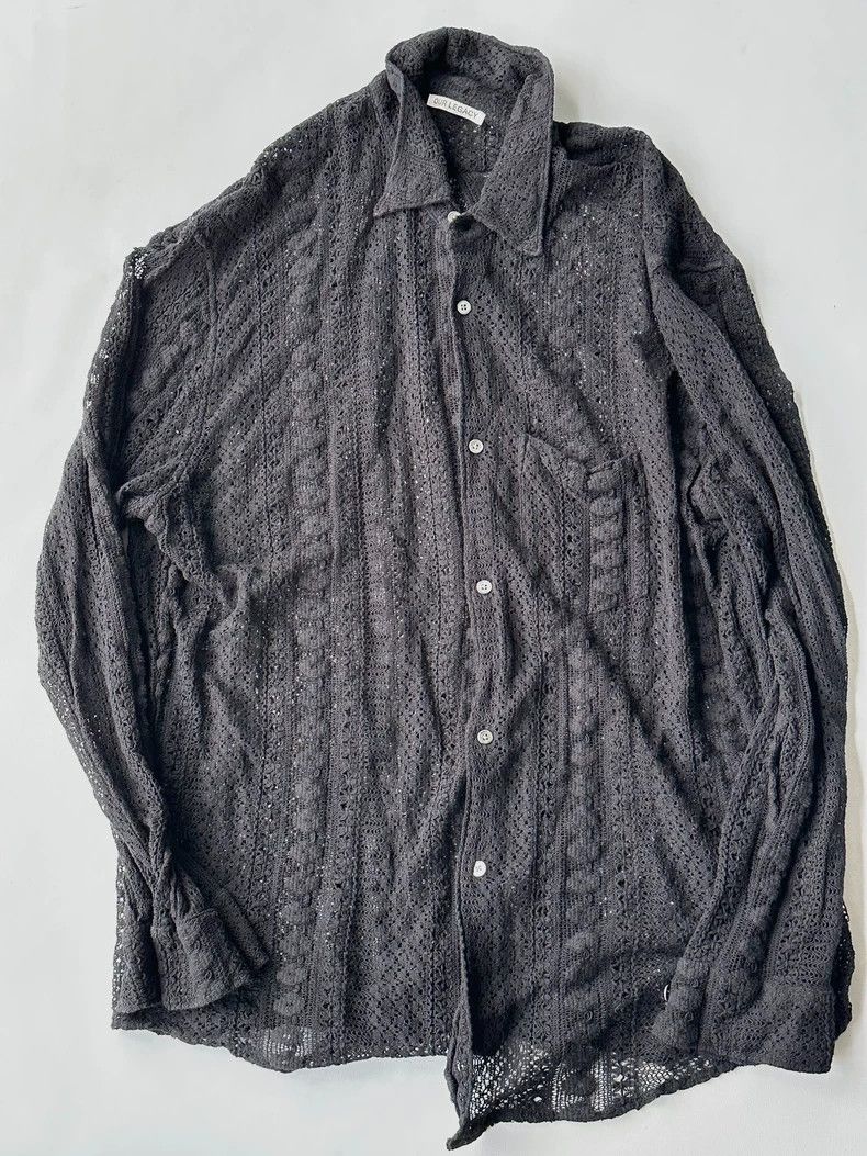 Our Legacy Our Legacy size50 Black lace shirt with openwork Size US M / EU 48-50 / 2 - 1 Thumbnail