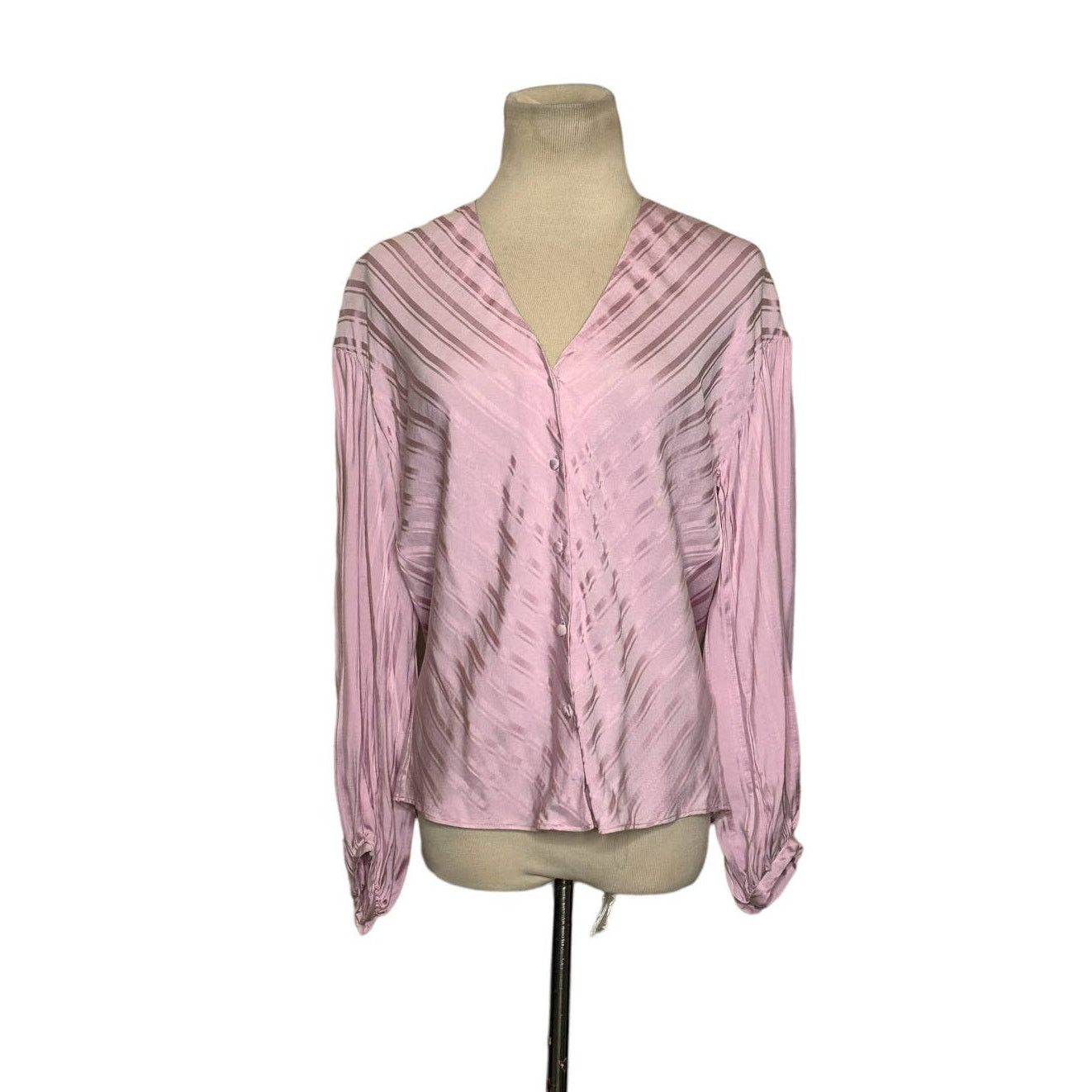 Joie Joie Pink Cadmar Satin Button Long Sleeves Blouse size XXS Size XXS / US 00 / IT 34 - 1 Thumbnail