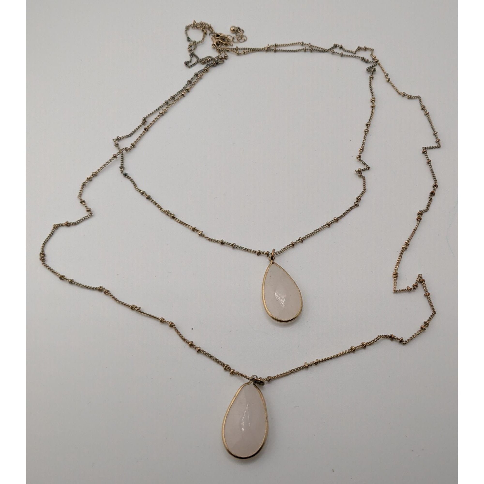 Other Bohemian Layered Gold-Tone Necklace With Quartz Teardrop Pen Size ONE SIZE - 5 Thumbnail
