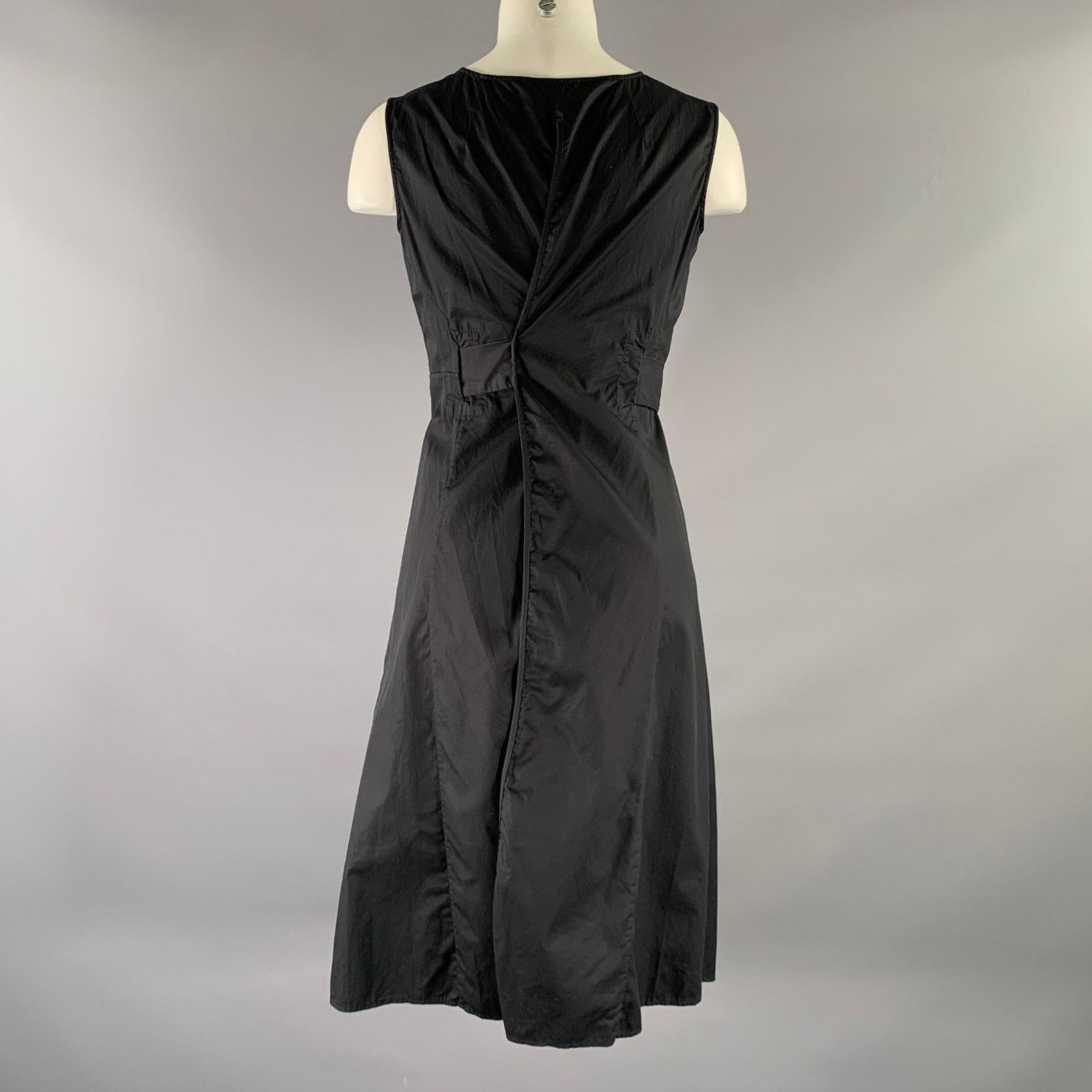 Jil Sander JIL SANDER Size 2 Black Cotton Open back Knee-Length Dress Size XS / US 0-2 / IT 36-38 - 4 Thumbnail
