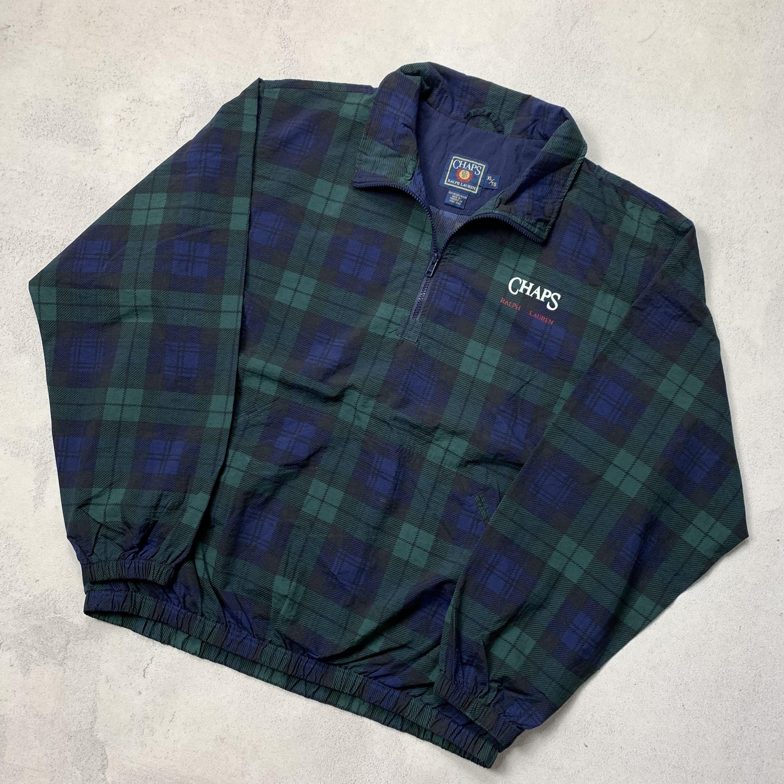 Vintage Chaps Ralph Lauren Plaid Tartan Halfzip Jacket