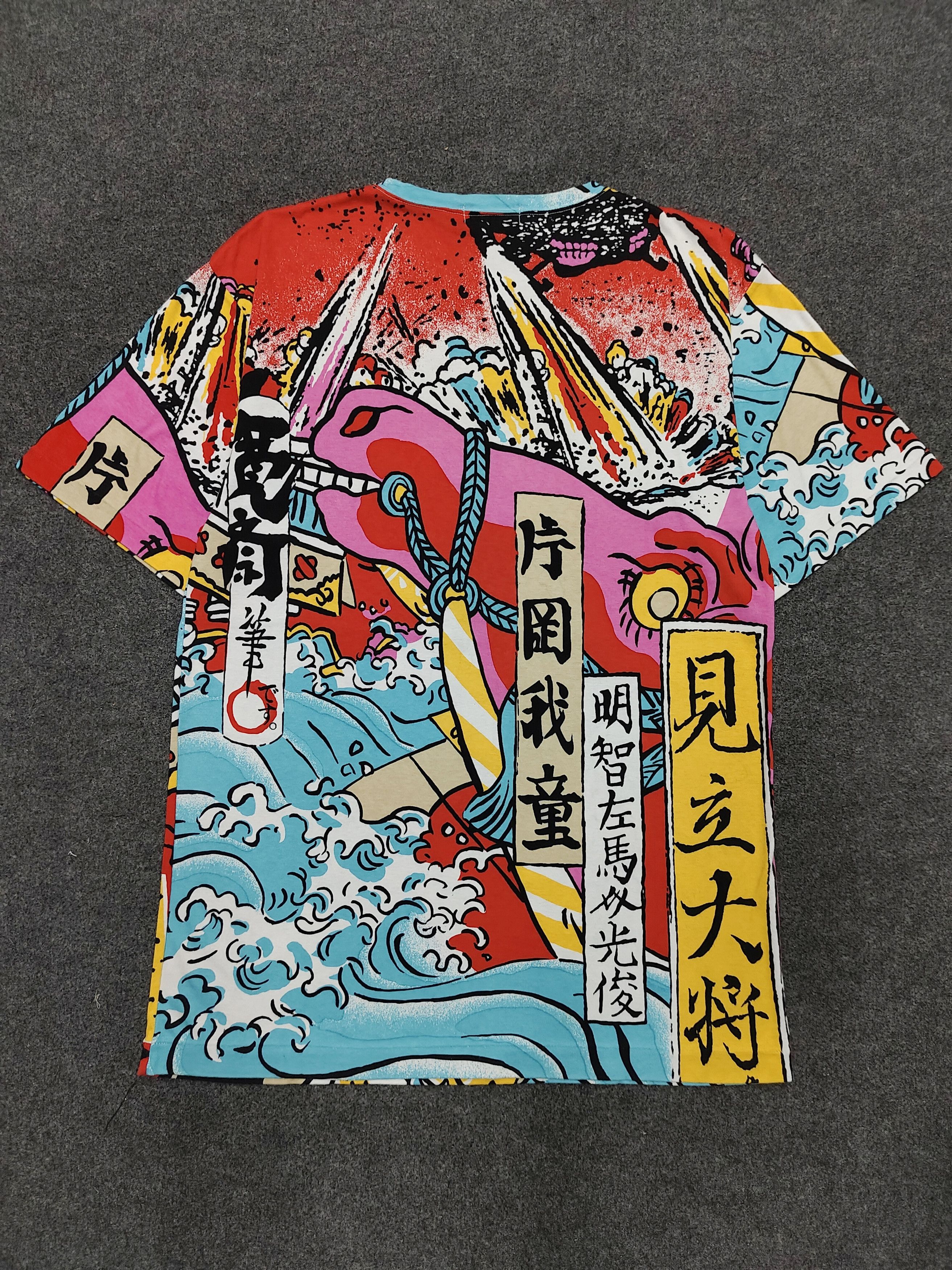 Kansai Yamamoto 80s Kansai O2🔥Archive Samurai Ukiyo-e Comic Graphic Tee Size US M / EU 48-50 / 2 - 3 Thumbnail