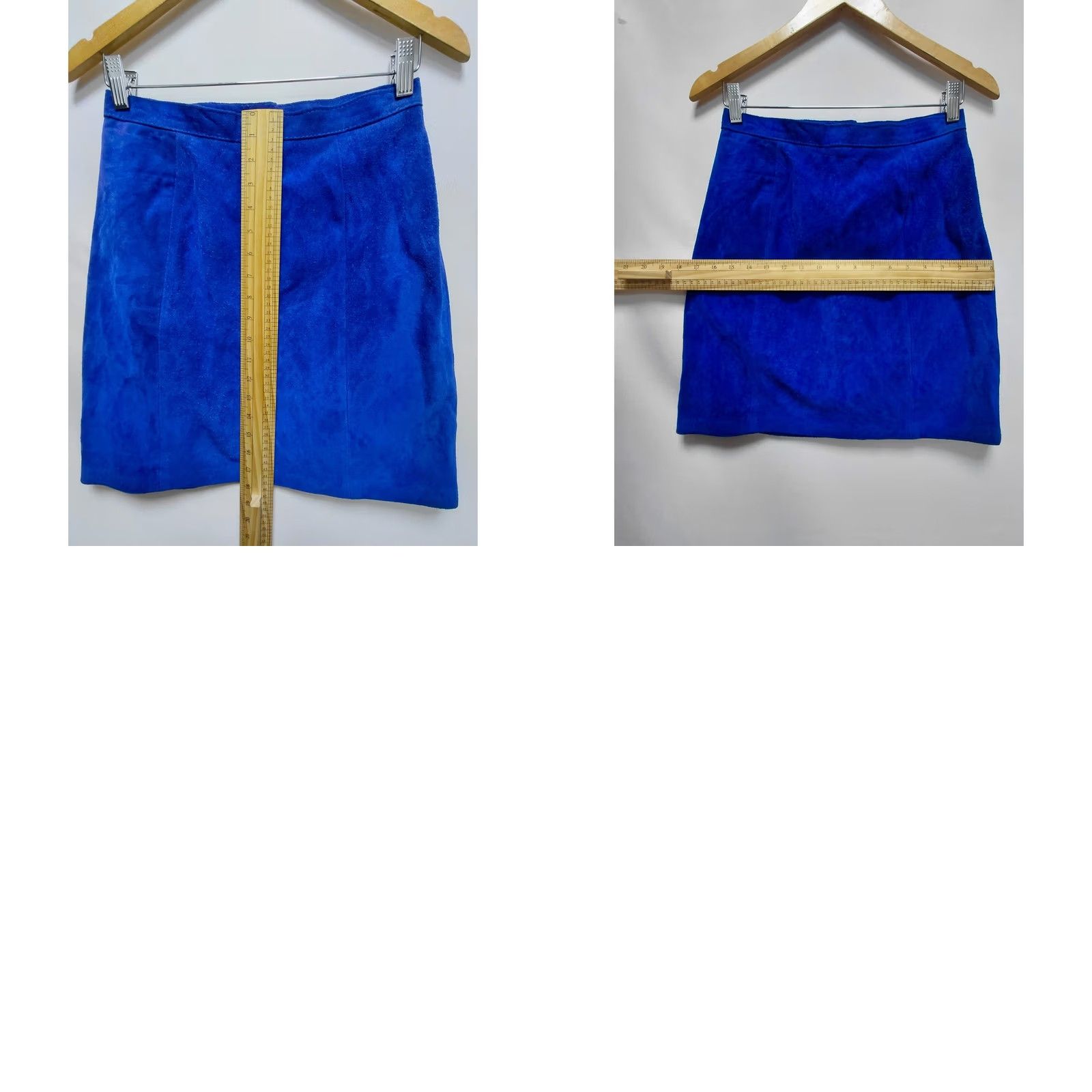 Vintage VINTAGE Outerwear by Phoenix Blue Leather Skirt Solid Lined Size 10 Size 32" / US 10 / IT 46 - 8 Thumbnail
