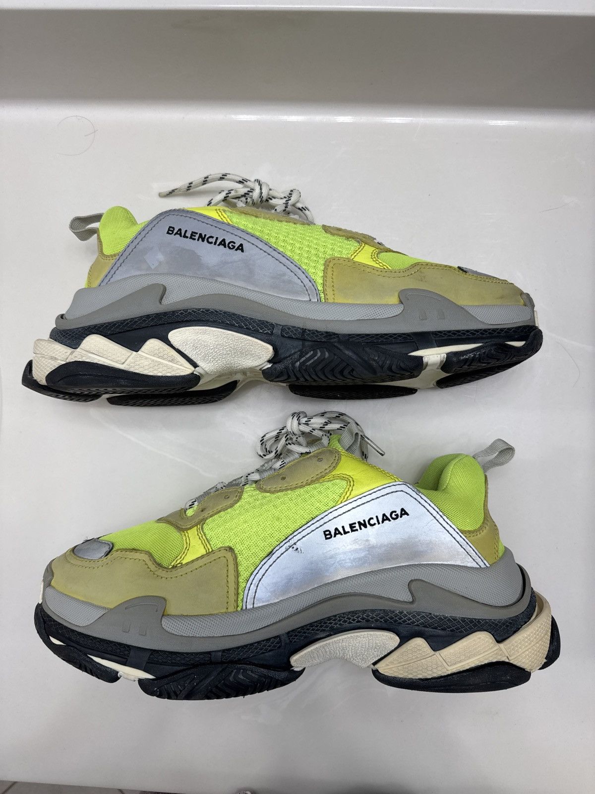 Balenciaga Triple S Neon Yellow Size US 10 / EU 43 - 1 Thumbnail