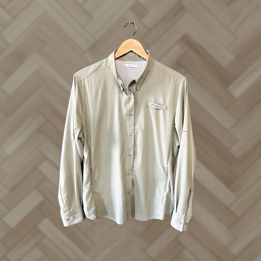 Vintage Columbia PFG Mens Green Outdoor Long Sleeve Button-Up XL Shirt Size US XL / EU 56 / 4 - 1 Thumbnail