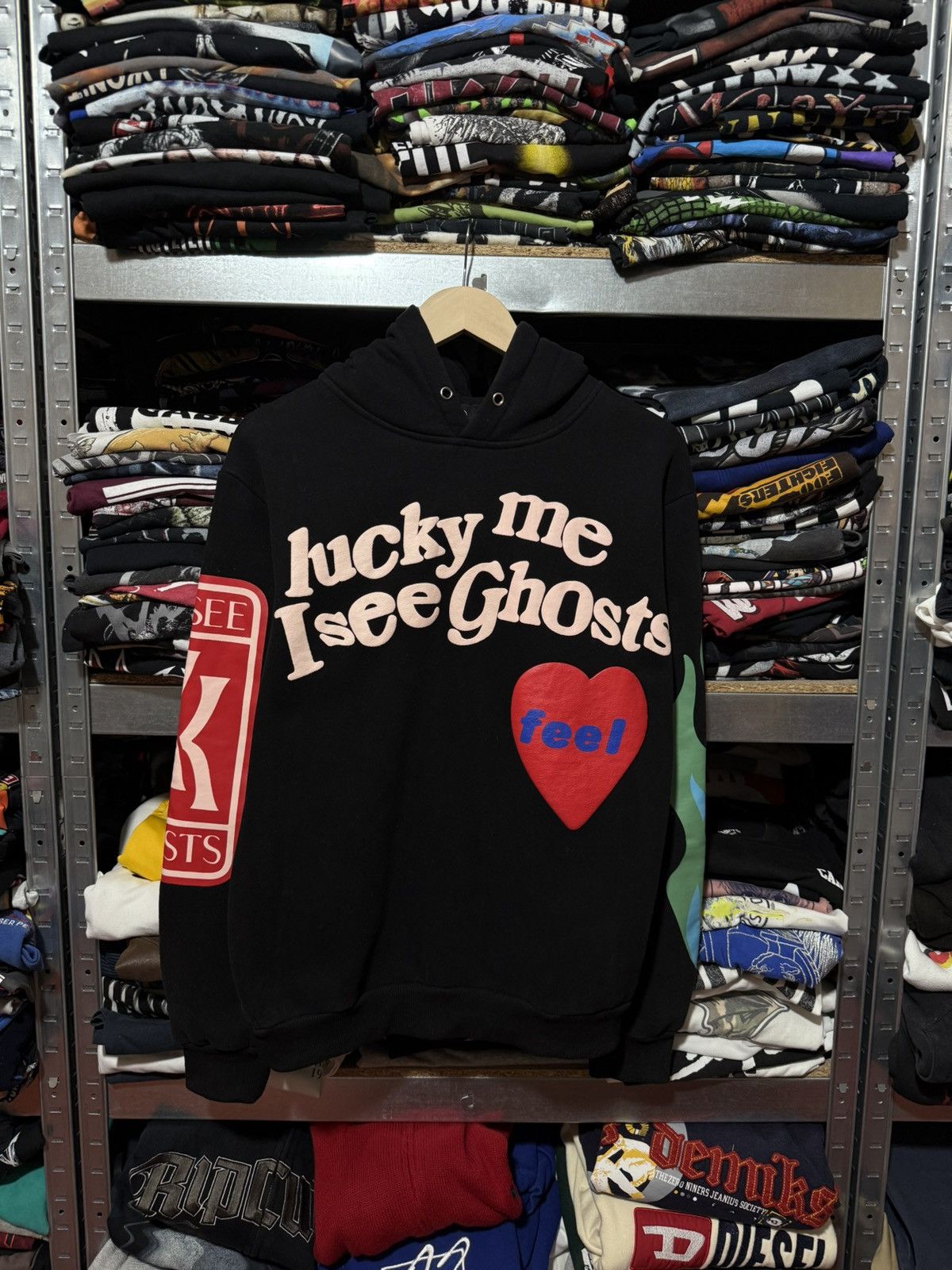 Rap Tees Lucky Me I see Ghosts Kanye West Style Rap Hoodie Y2K Hype Size US L / EU 52-54 / 3 - 1 Thumbnail