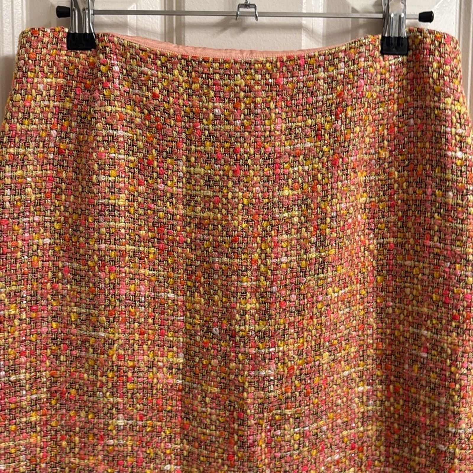 Escada Escada Vibrant Tweed pink and yellow Pencil Skirt sz small Size 27" / US 4 / IT 40 - 3 Thumbnail
