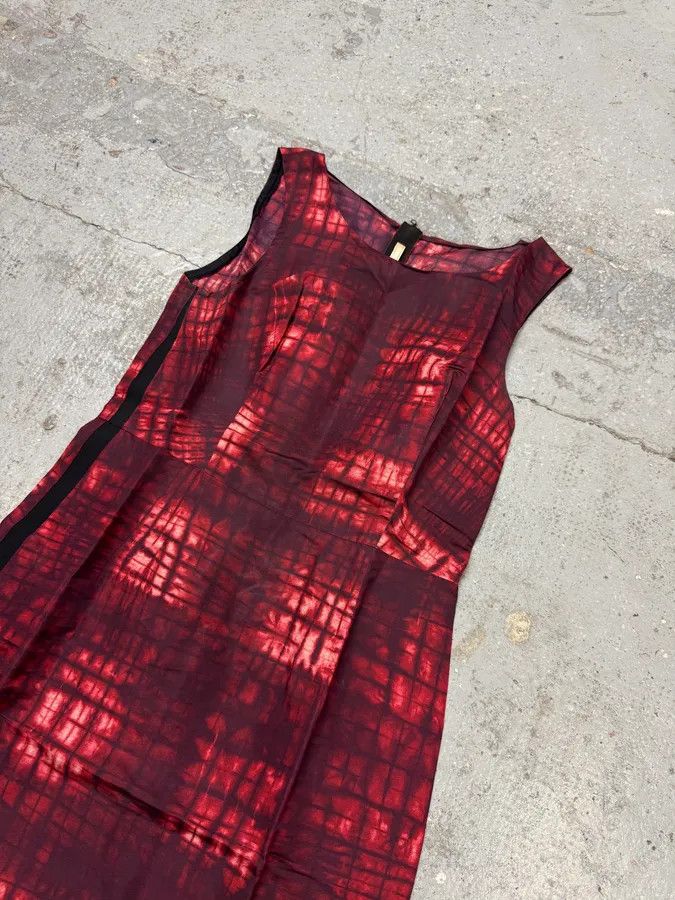 Designer × Prada × Vintage FW2010 Prada Red Silk Tartan Dress Size M / US 6-8 / IT 42-44 - 3 Thumbnail