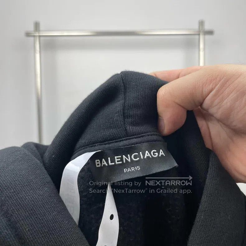 Balenciaga Balenciaga Logo hoodie black Size US L / EU 52-54 / 3 - 3 Thumbnail