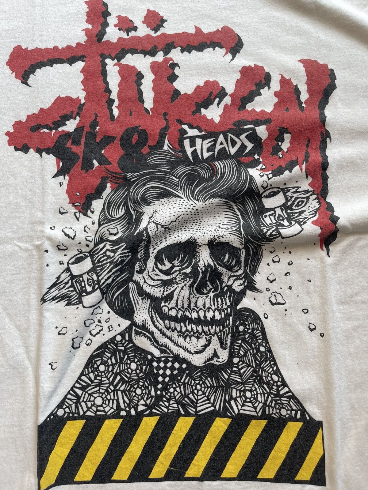 Stussy Stussy Sk8 Heads Skull Graphic Tee White XL Size US XL / EU 56 / 4 - 3 Thumbnail