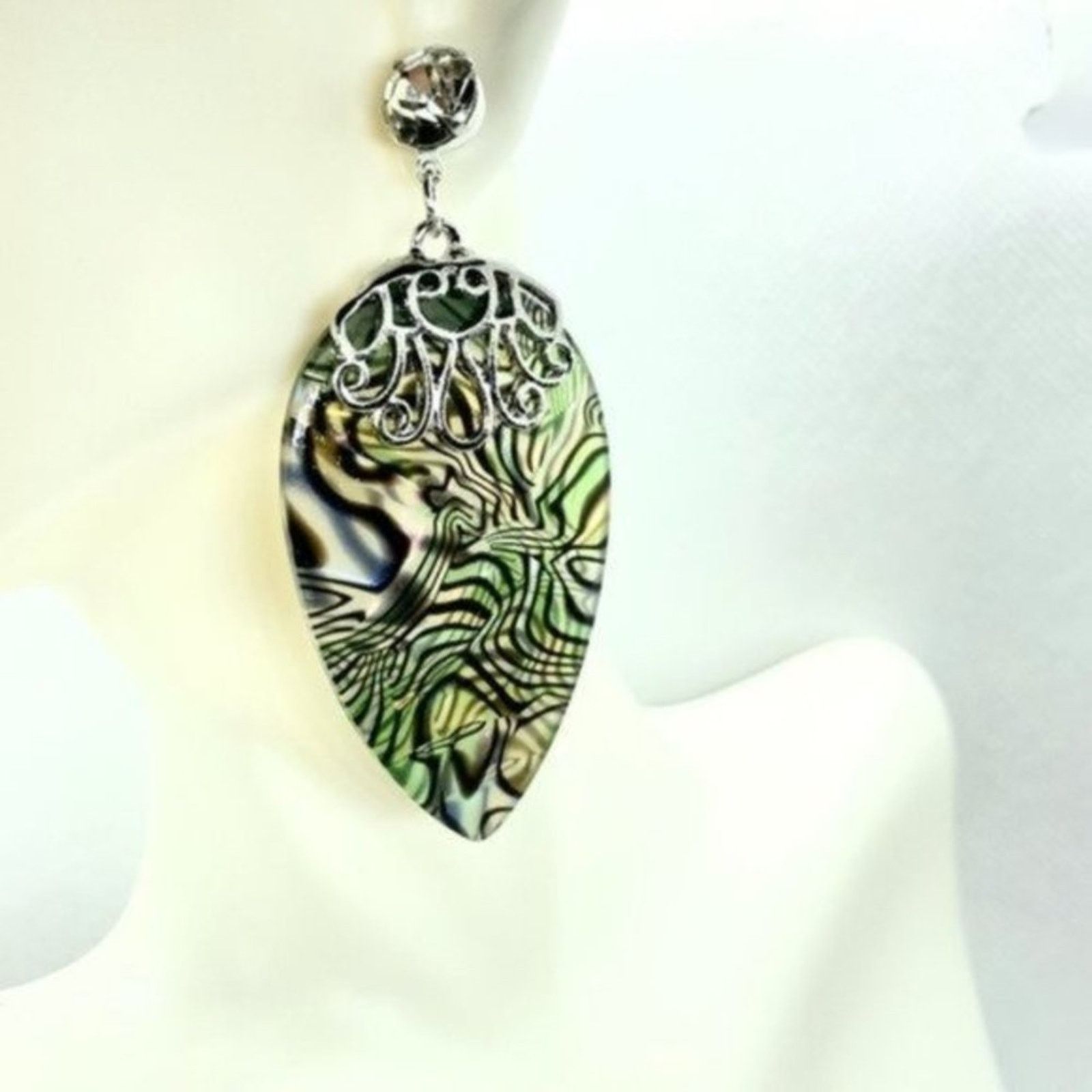 Other NWT Abalone Colored Gold-Tone Pear Dangle Earrings Size ONE SIZE - 1 Thumbnail