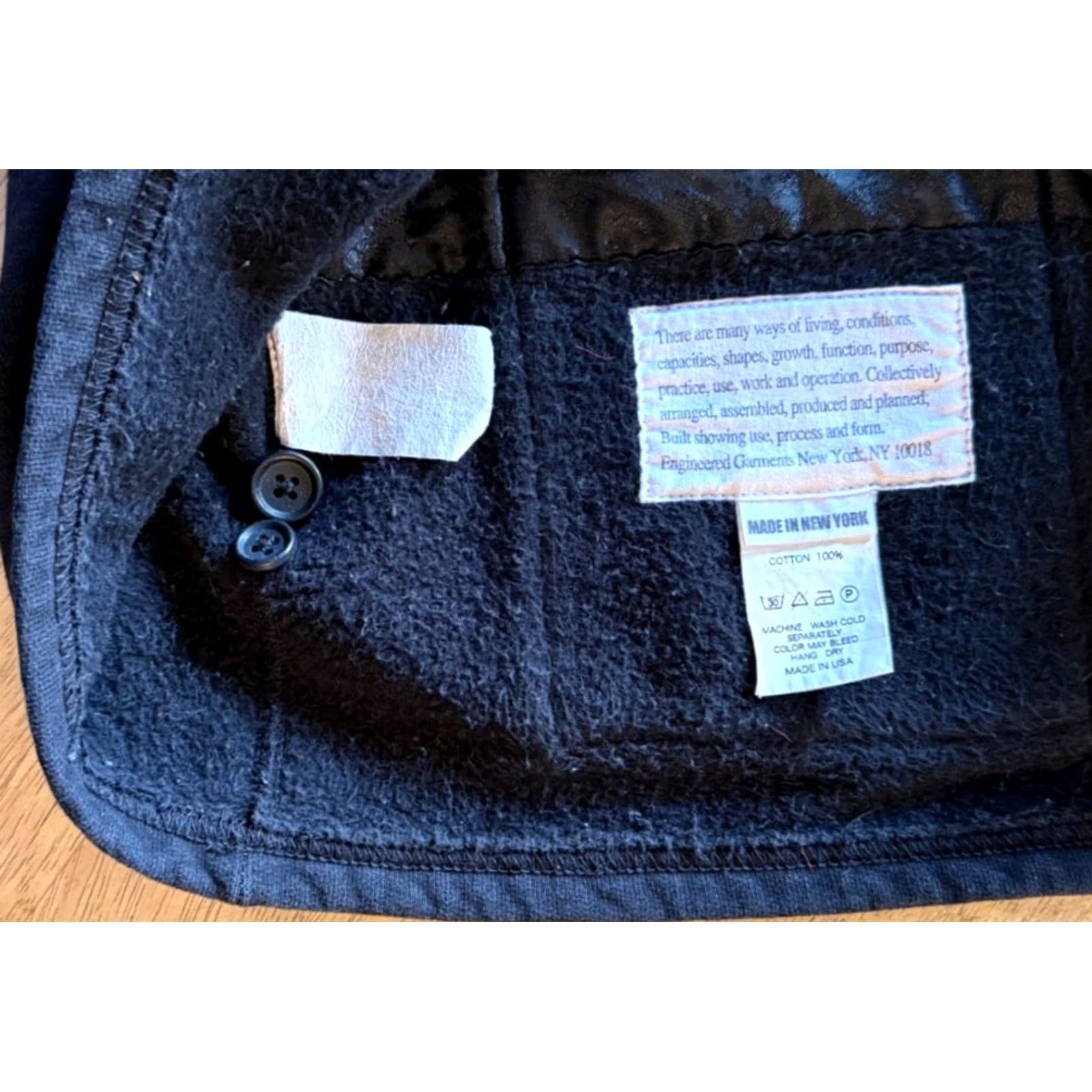 Engineered Garments Engineered Garments Men's Cotton Button Front Shawl Collar Jacket - Small - Black - Knit - Button - Regular Fit Size US S / EU 44-46 / 1 - 7 Thumbnail