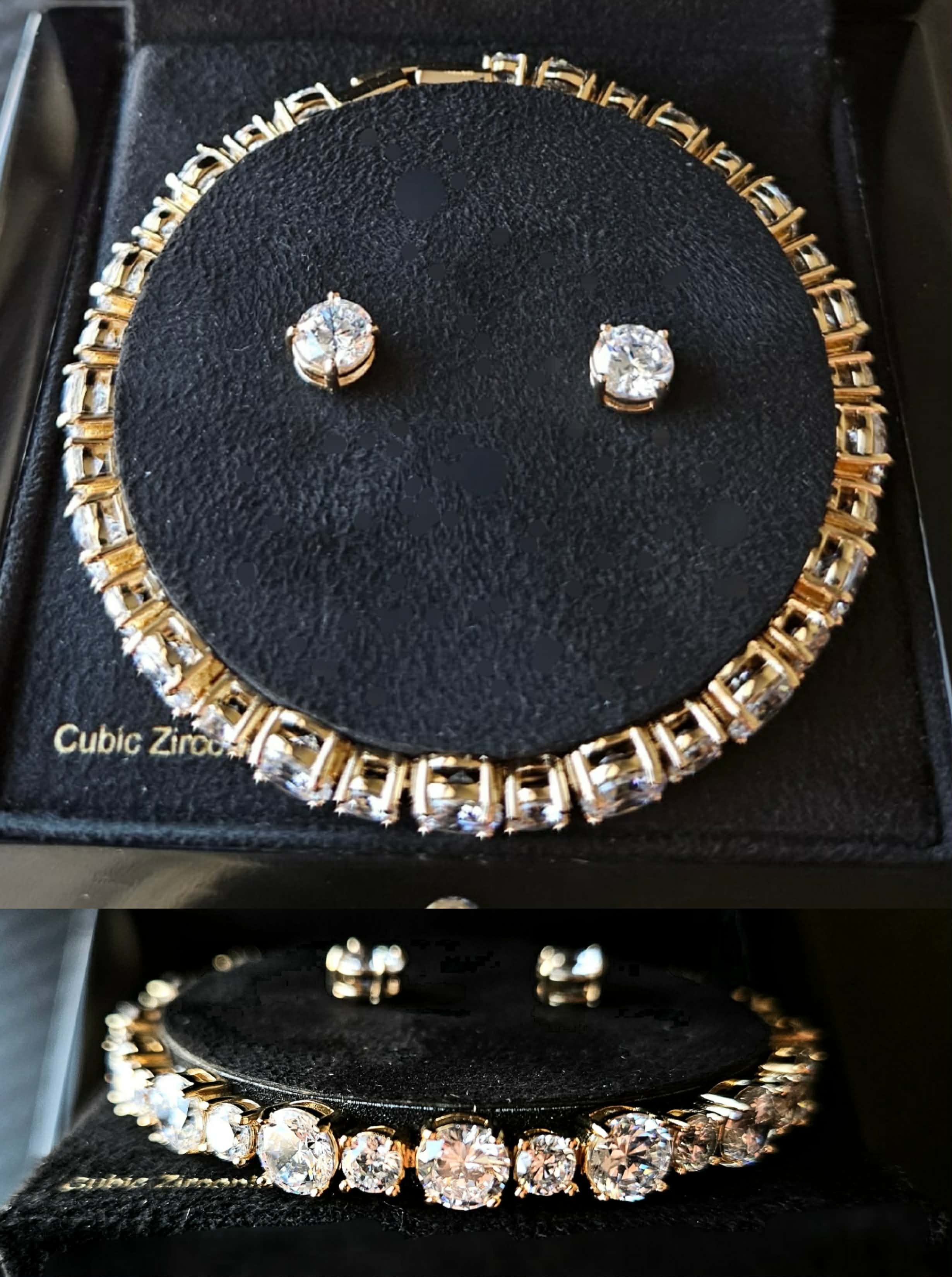 Givenchy 👑 Crystal Cubic Gold Tennis Bracelet Size ONE SIZE - 1 Thumbnail