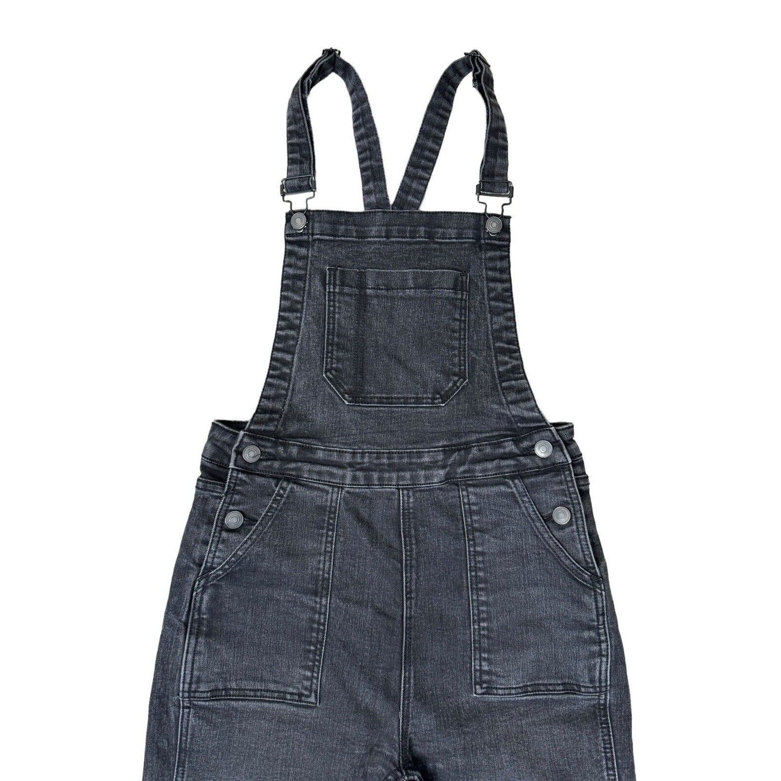 BRANDY MELVILLE Uma Slim Fit Overalls Washed Denim Black M