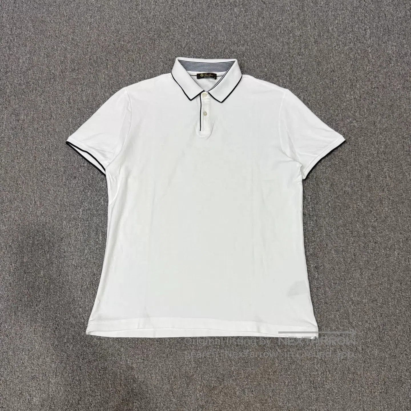 Loro Piana White Short Sleeve Polo with Contrast Collar. Size US M / EU 48-50 / 2 - 1 Thumbnail