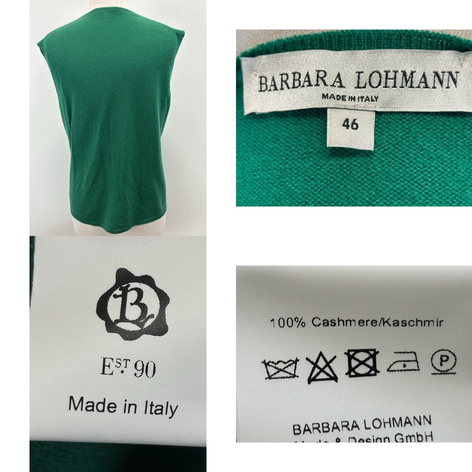 Vintage Barbara Lohmann Cardigan Sweater 2 Pc Cashmere Twin Set Women EU 46 US 16 Green Mens? Size XXL / US 16-18 / IT 52-54 - 9 Thumbnail