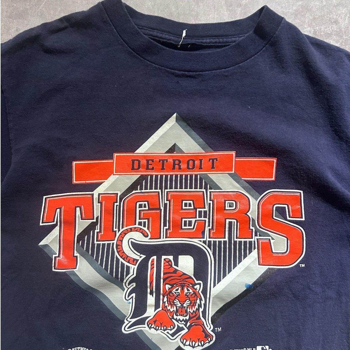 Nutmeg 90s Vintage Detroit Tigers Navy T Shirt Size M Size US M / EU 48-50 / 2 - 2 Thumbnail