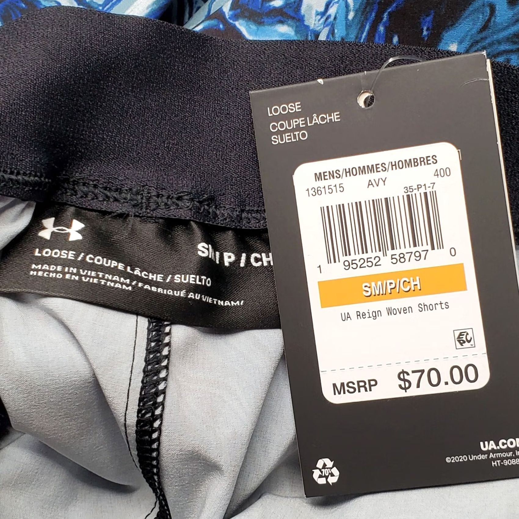 Under Armour Under Armour Storm Reign Woven Shorts Blue Abstract Print 1361515 Men's Size S Size US 29 - 2 Thumbnail