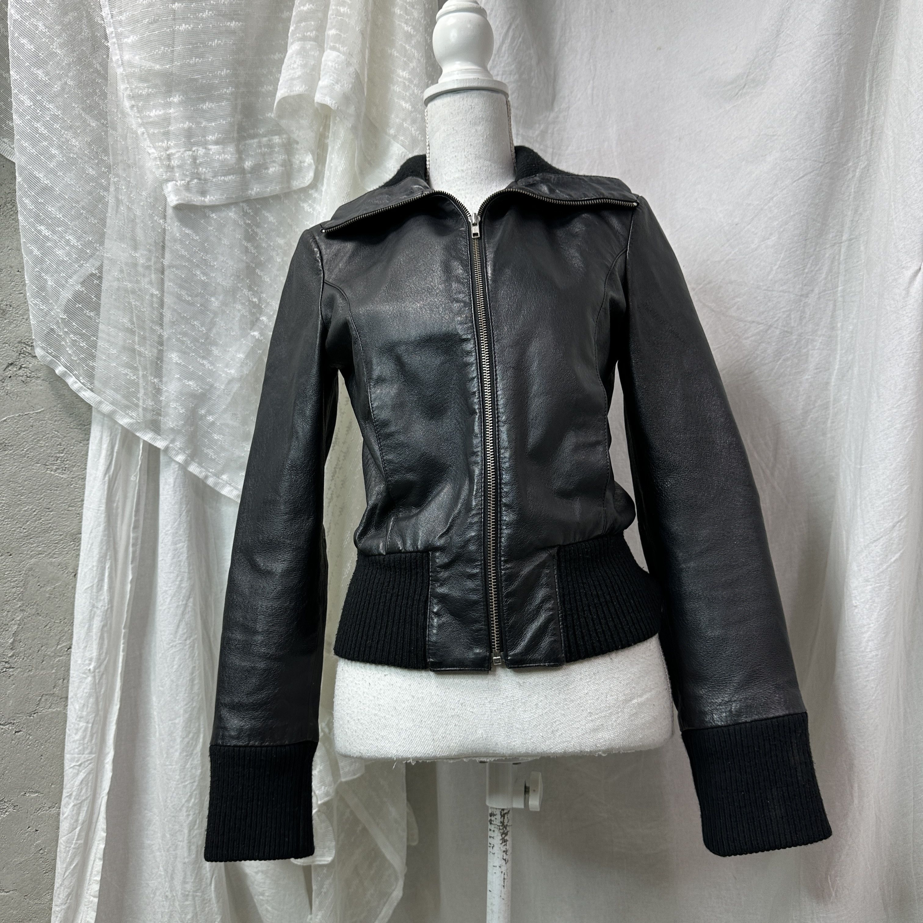 Vintage Vintage Leather Moto Racing Biker Grunge Fitted Jacket Y2K Size US S / EU 44-46 / 1 - 1 Thumbnail