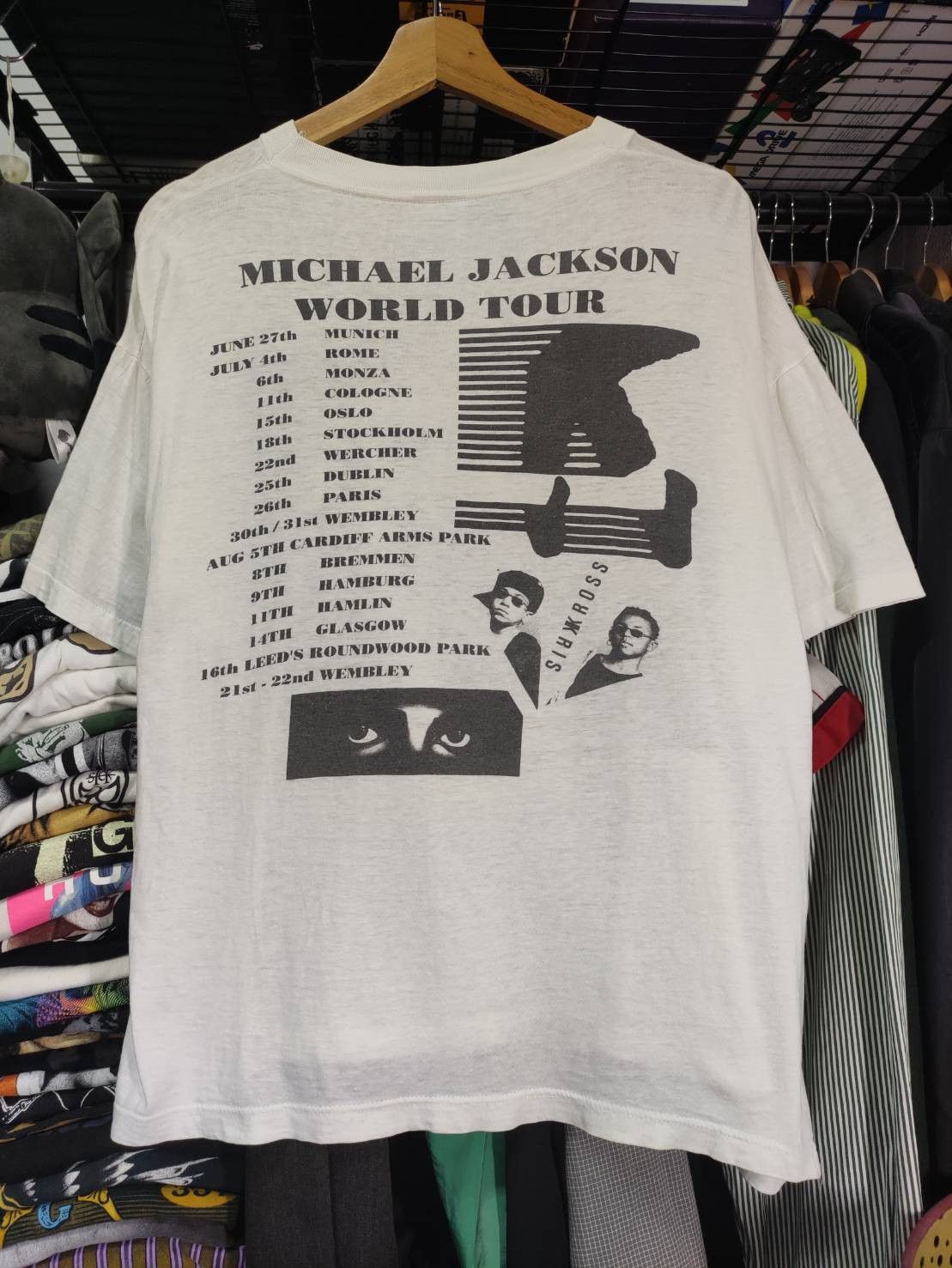 Michael Jackson Vtg 90's Michael Jackson "Dangerous" Album Promo World Tour Size US L / EU 52-54 / 3 - 2 Thumbnail