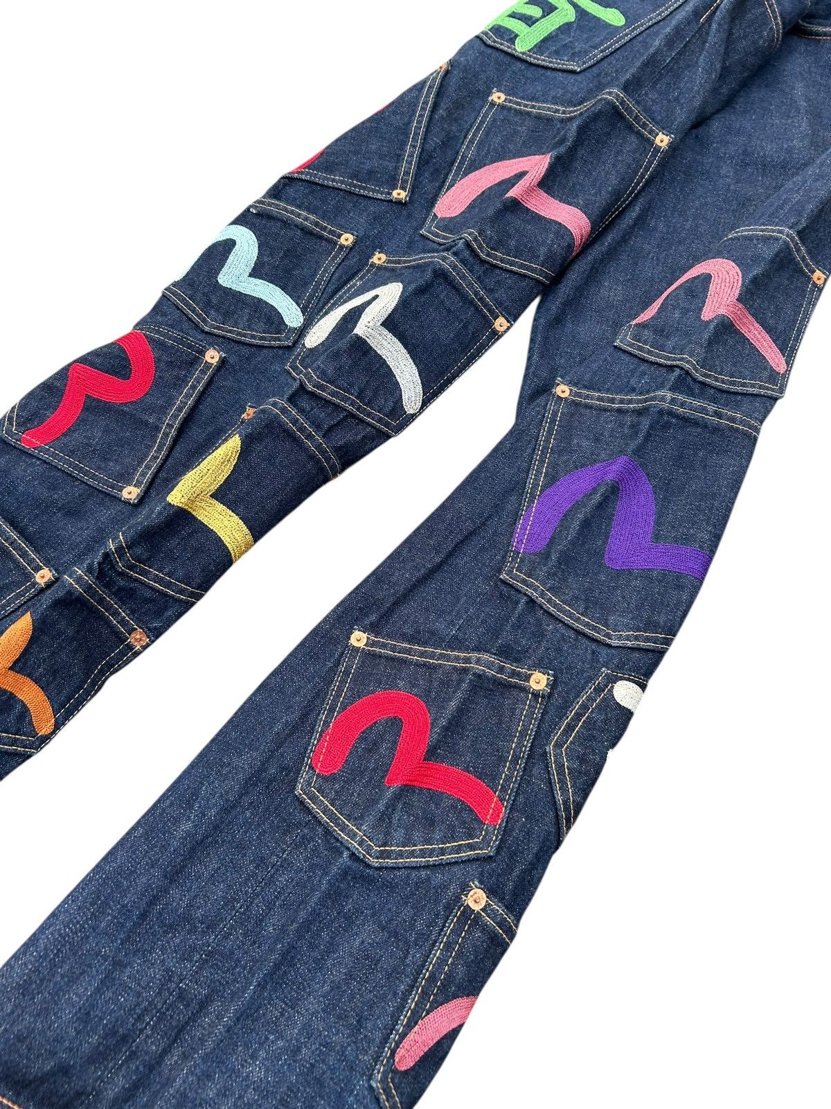Evisu VINTAGE EVISU SELVEDGE MULTI POCKET DENIM JEAN MADE IN JAPAN Size US 32 / EU 48 - 7 Thumbnail
