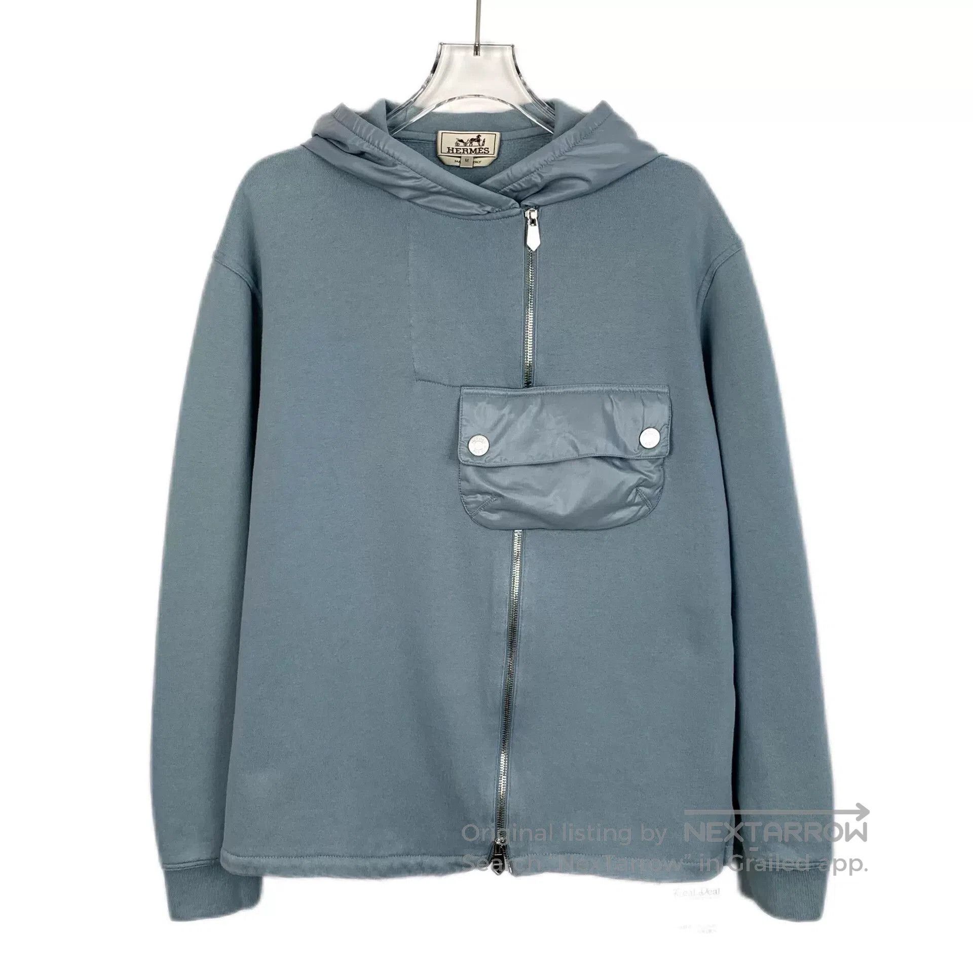 Hermes light blue cotton hooded sweatshirt. Size US M / EU 48-50 / 2 - 1 Thumbnail