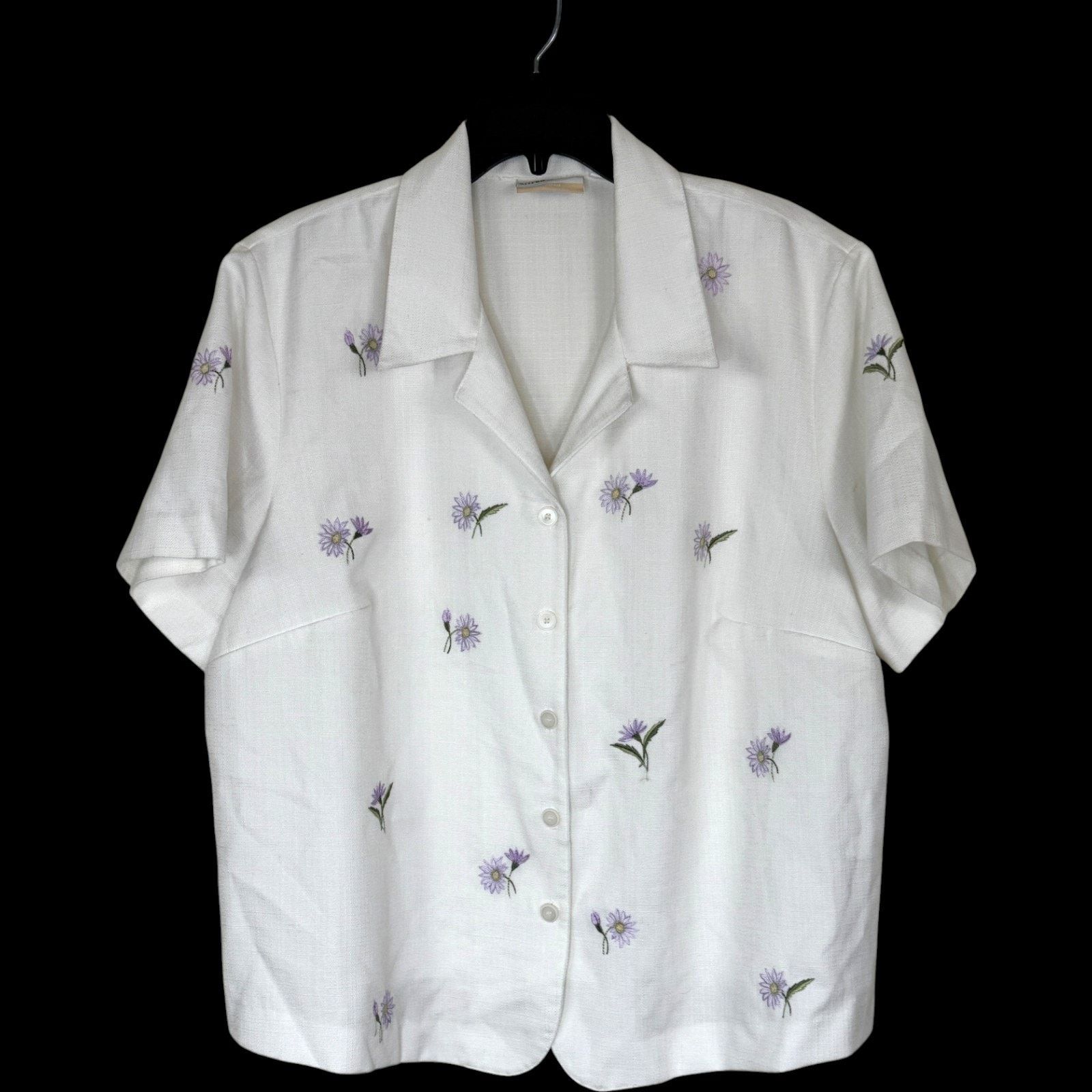 Other Alfred Dunner White Blouse 20W Embroidered Floral Size XXL / US 16-18 / IT 52-54 - 1 Thumbnail