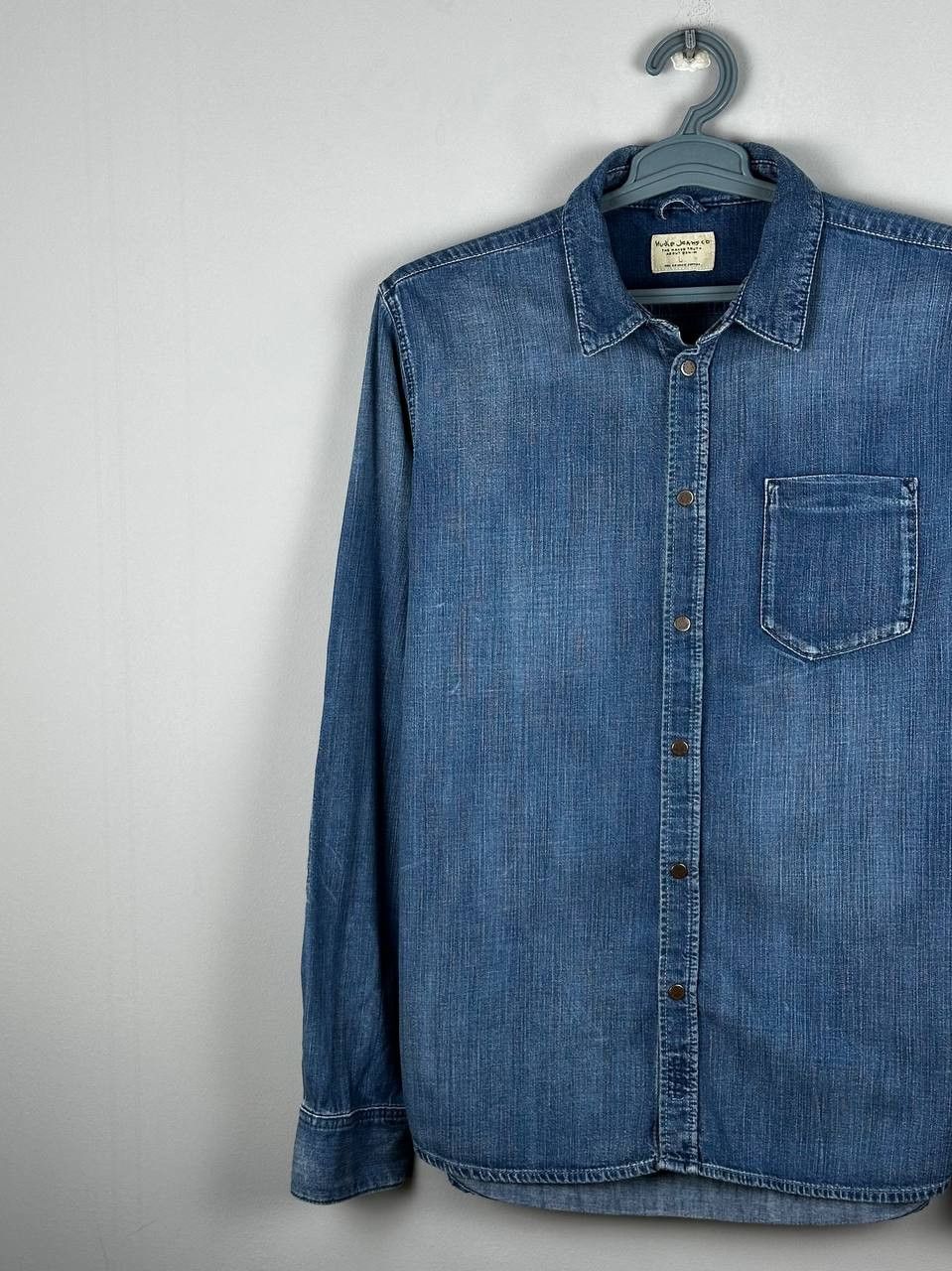 Nudie Jeans Nudie Casual Denim Cotton Luxury Long Sleeve Shirt Size US L / EU 52-54 / 3 - 2 Thumbnail